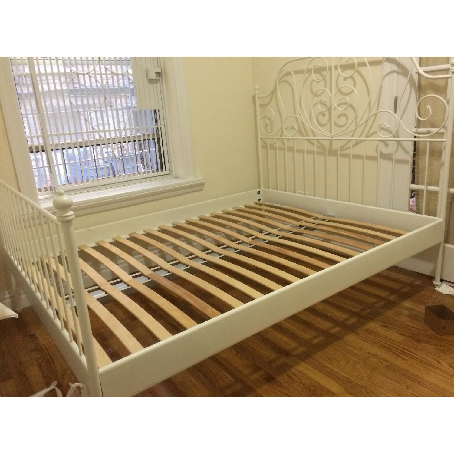 Ikea Leirvik Queen Bed Frame w/ Luroy Slats AptDeco