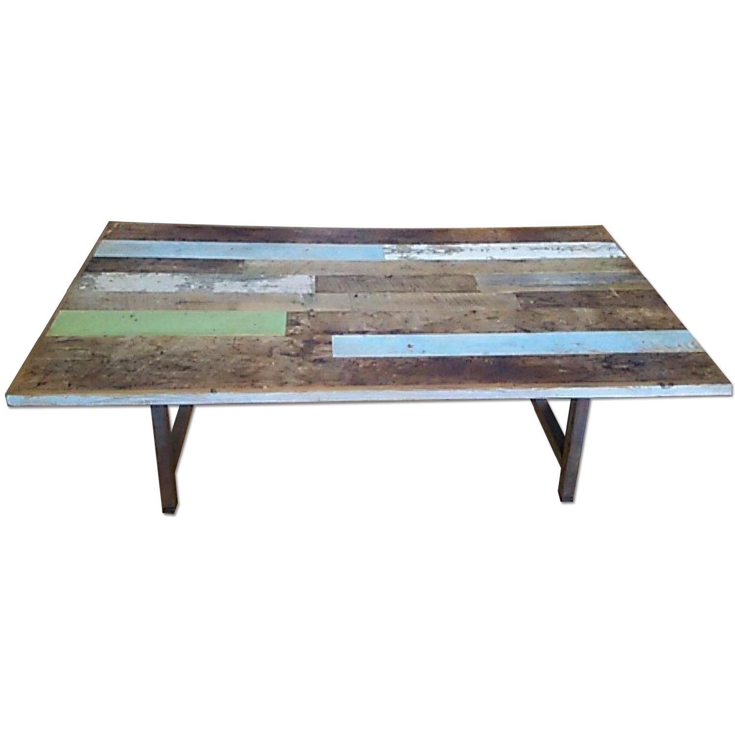 Modern Reclaimed Wood Conference Table w/ A Frame Legs - image-0