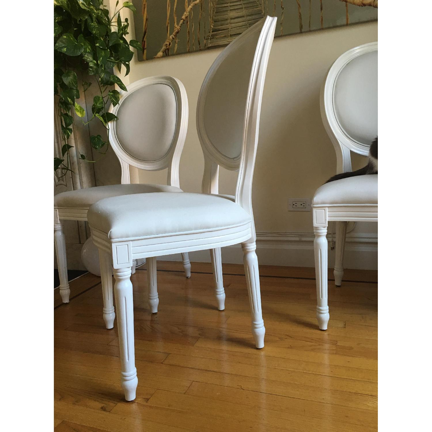 Modani Chair Modani White Leather Dinning Chairs - AptDeco