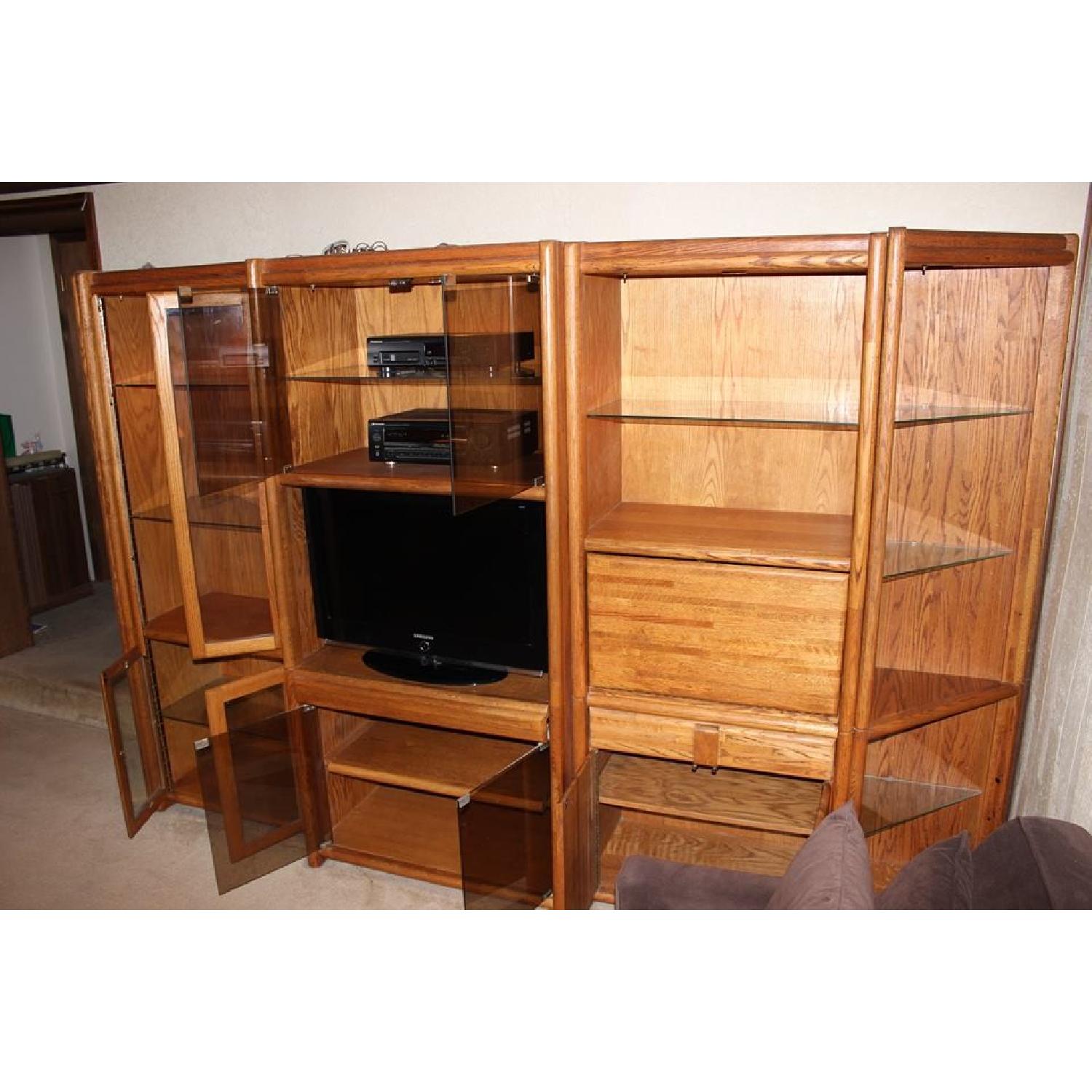5 Piece Solid Oak Wall Unit Set AptDeco