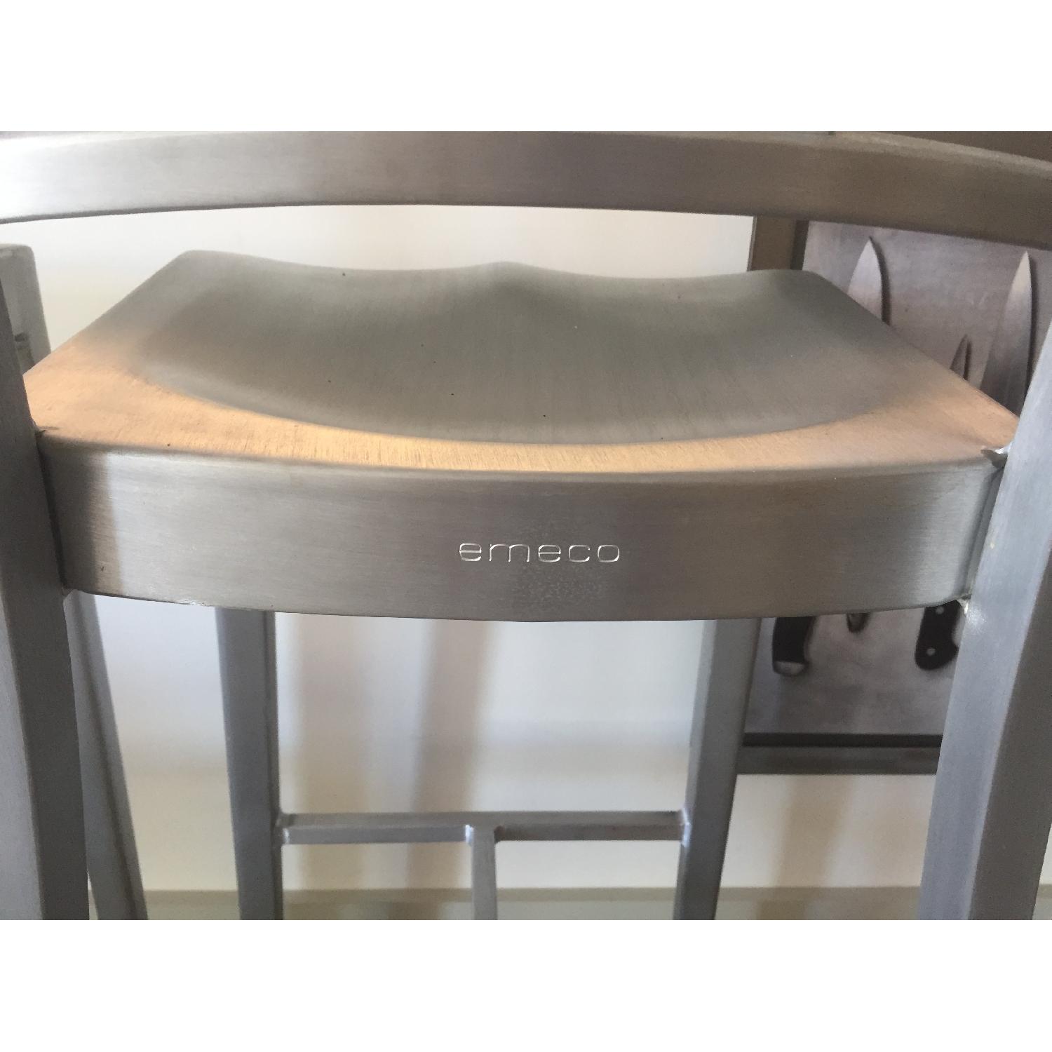 Emeco Navy Brushed Aluminum Bar Stools - image-2