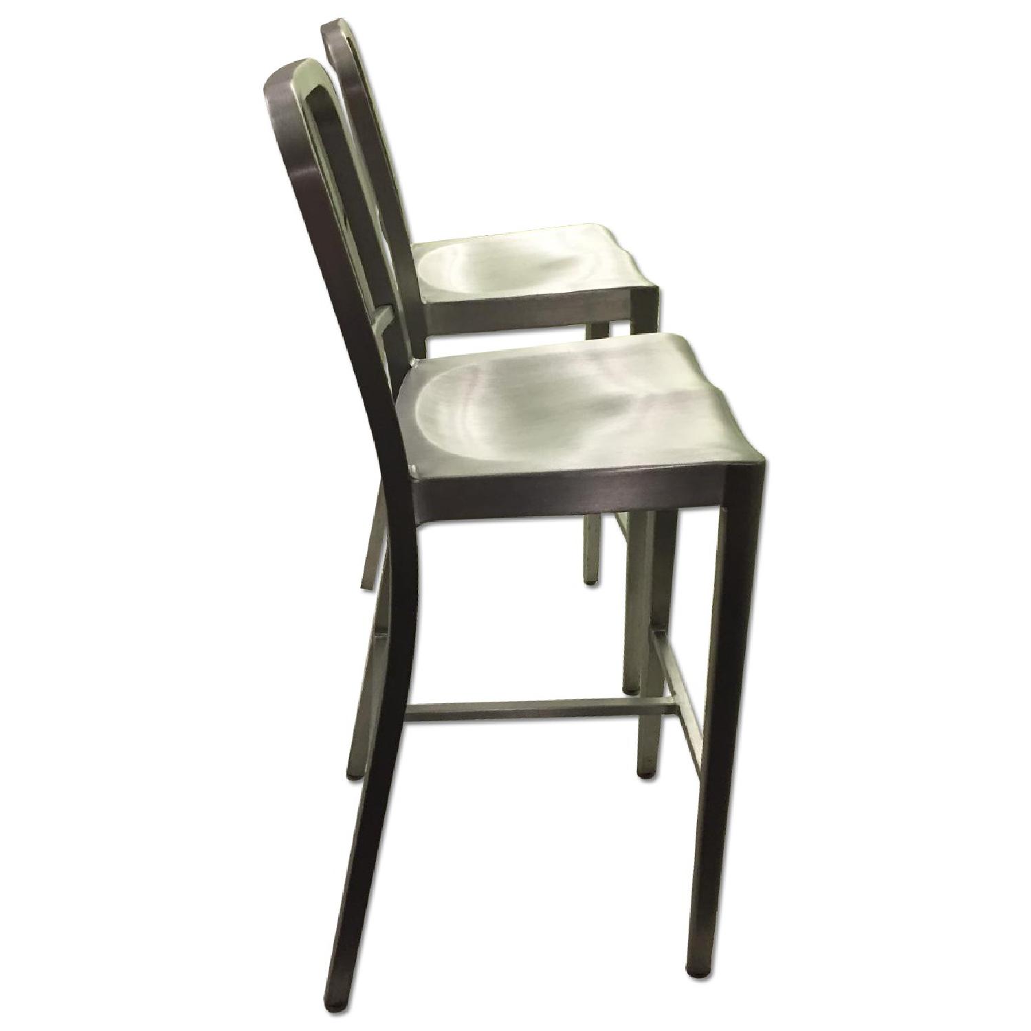 Emeco Navy Brushed Aluminum Bar Stools - image-4