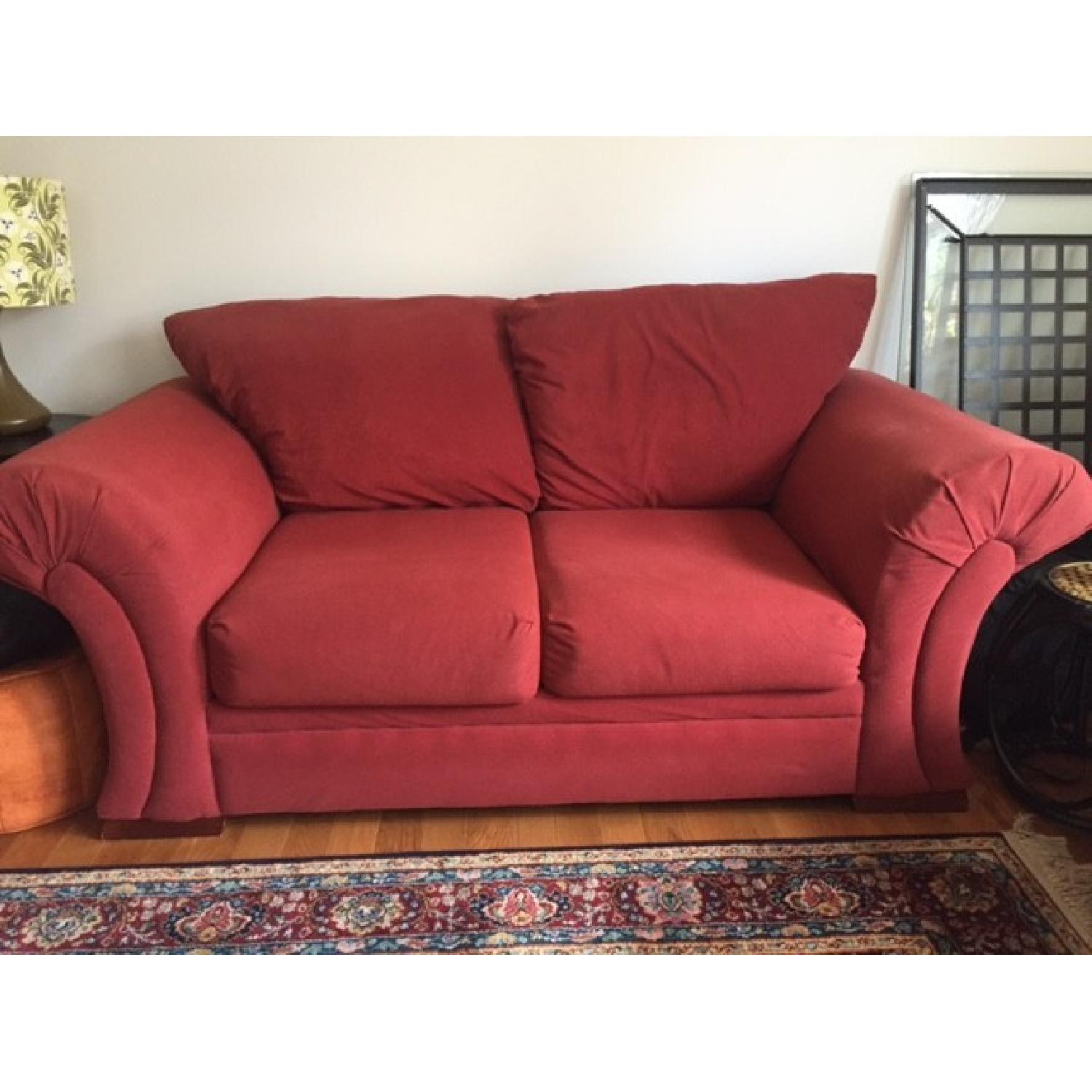 Klaussner Red Loveseat - image-1