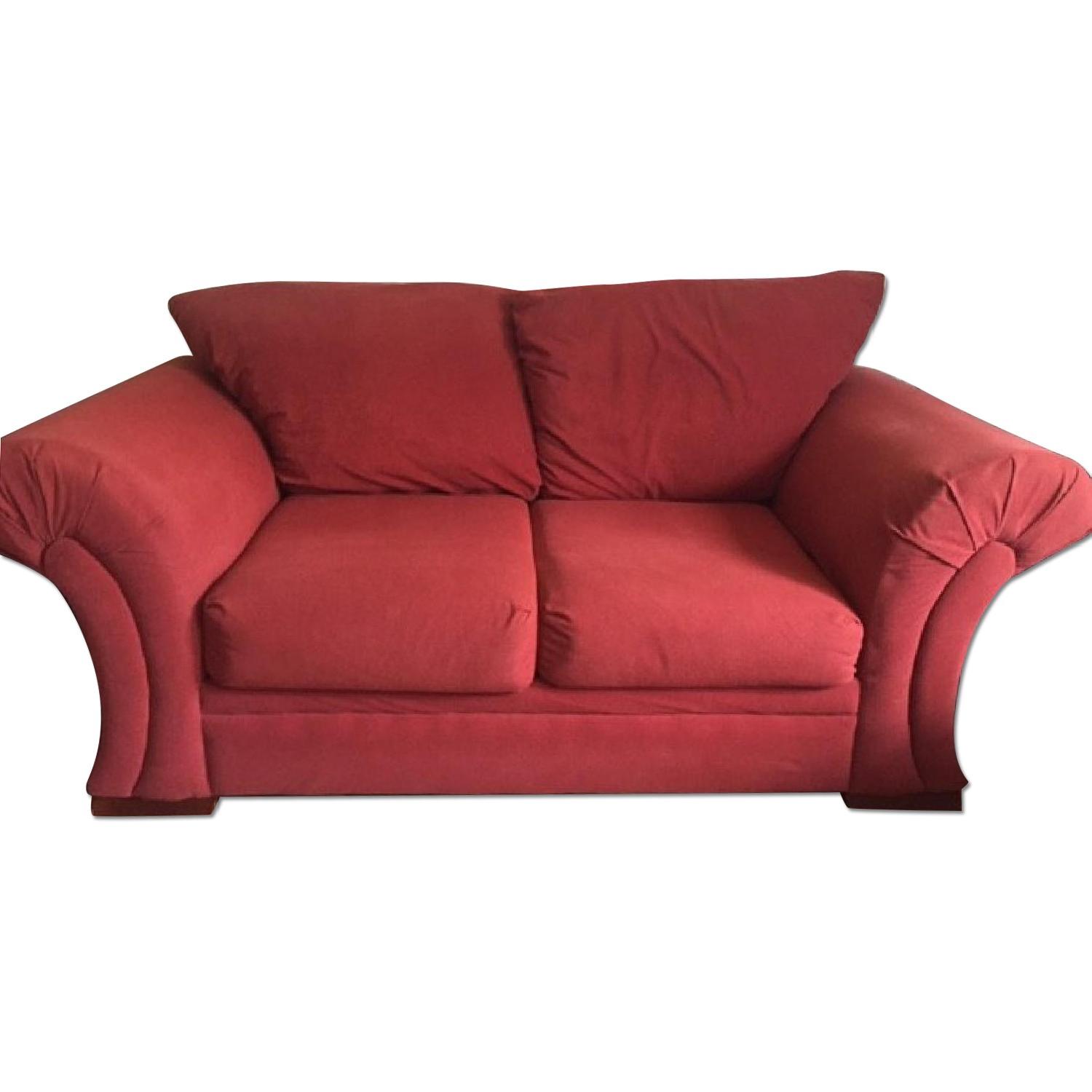 Klaussner Red Loveseat - image-0