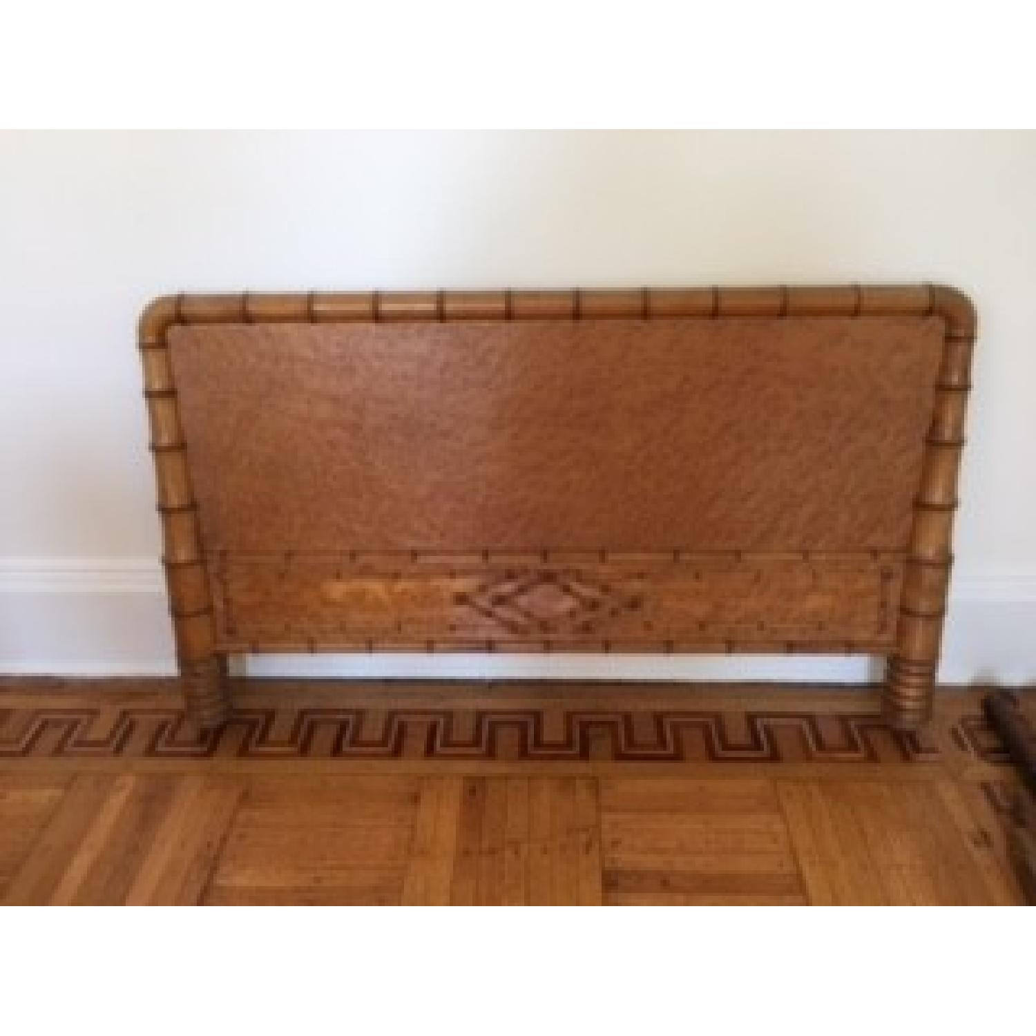 19th Century Faux Bamboo Full Size Bed Frame AptDeco