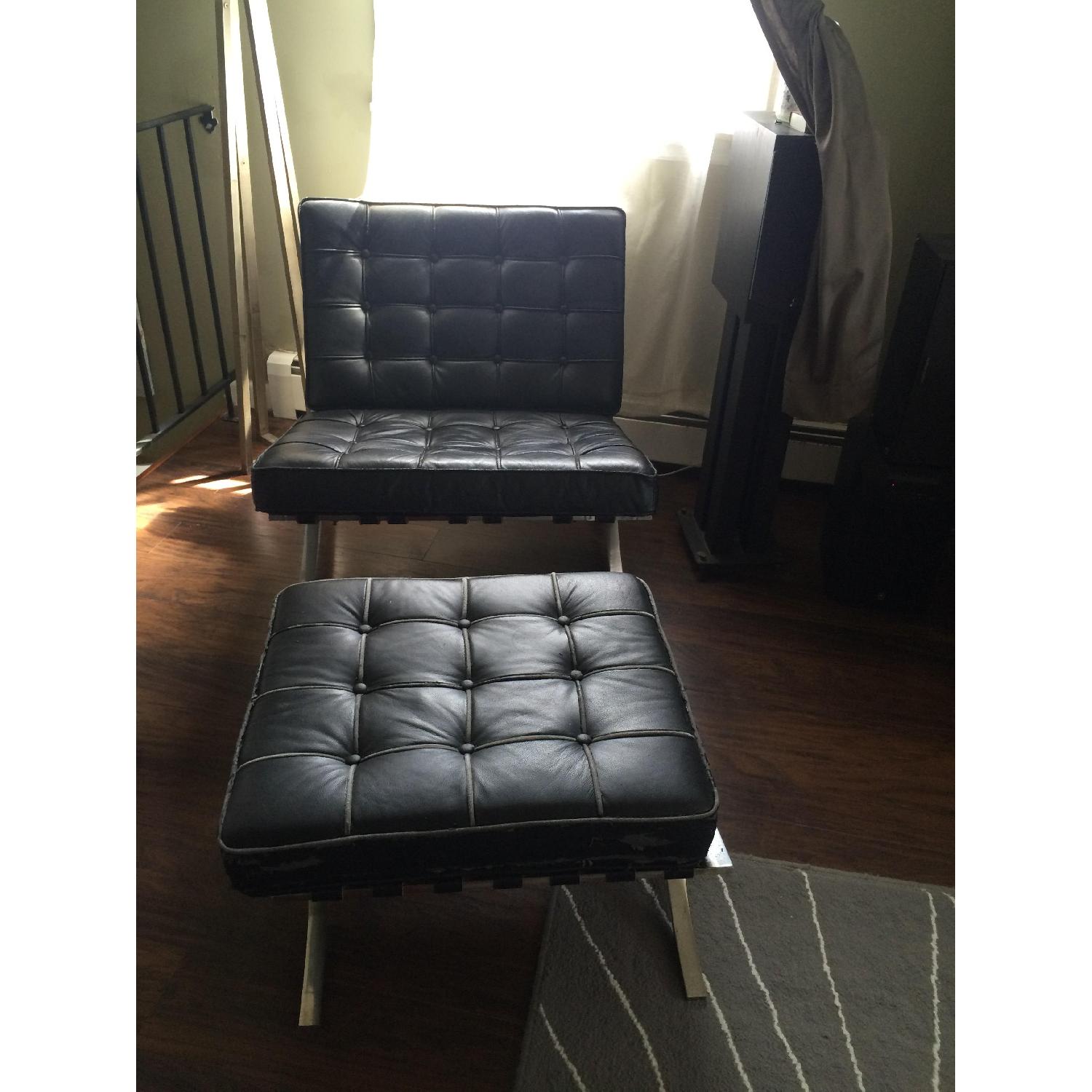 Barcelona Style Chair & Ottoman - image-2