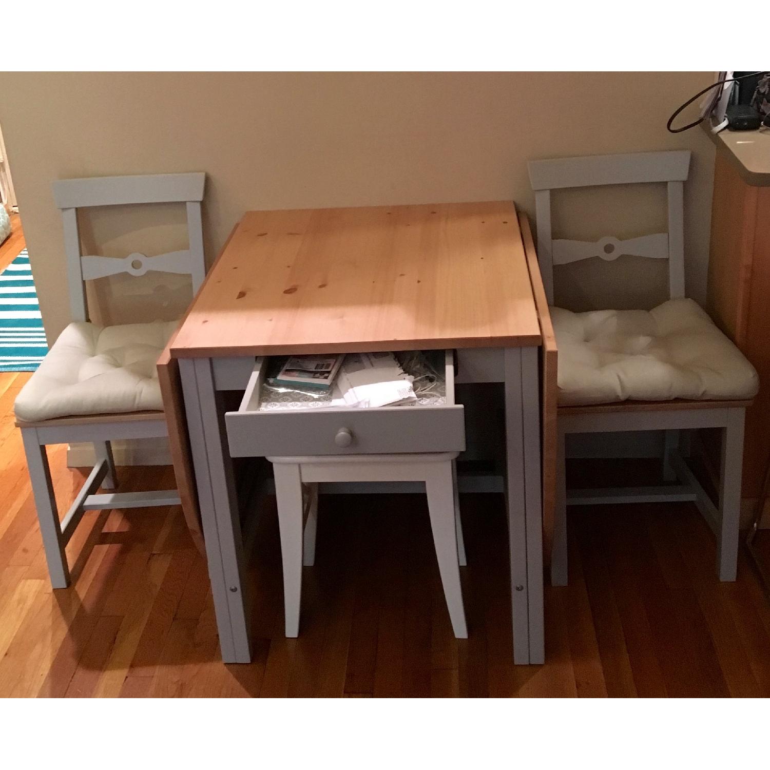 Ikea Expandable Dining Table w/ 2 Chairs & 2 Stools - image-4