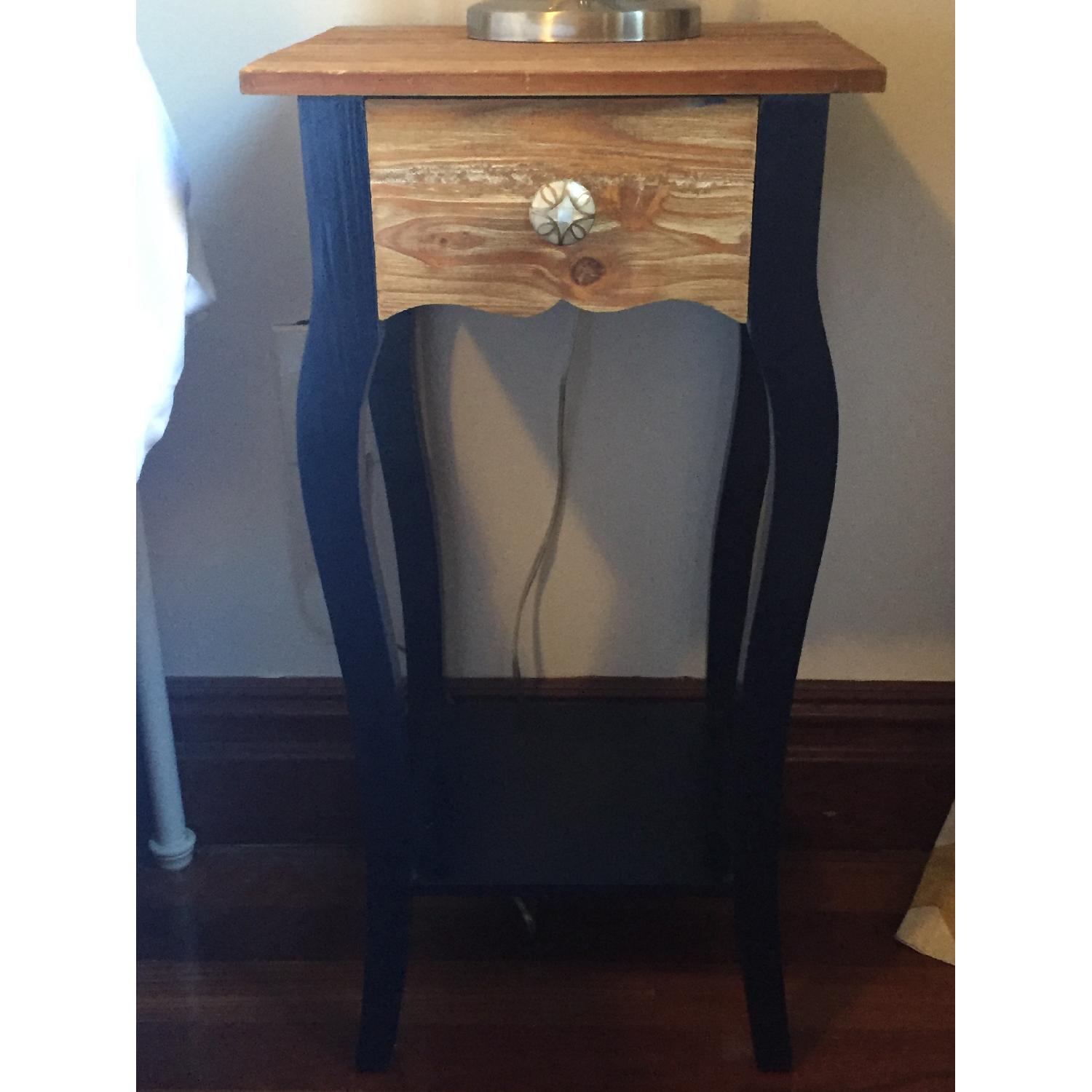 HomeGoods Navy Nightstand w/ Anthropologie Knob - image-1