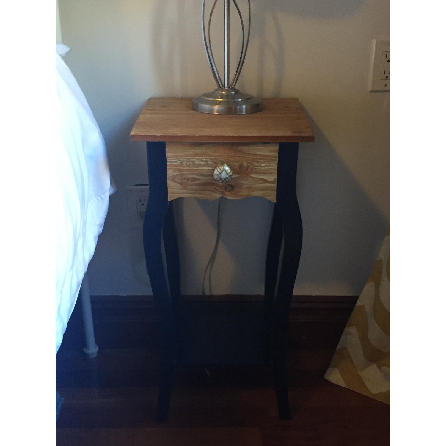 HomeGoods Navy Nightstand w/ Anthropologie Knob - image-2