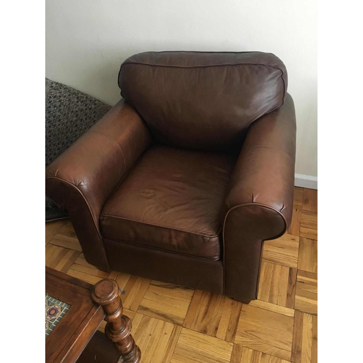 Natuzzi Leather 3 Seater Sleeper Sofa + Loveseat + Armchair AptDeco