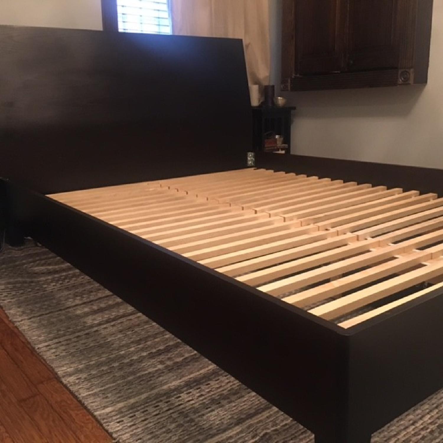 Jensen Lewis Baronet Dark Brown Wood Queen Size Bed Frame - image-1