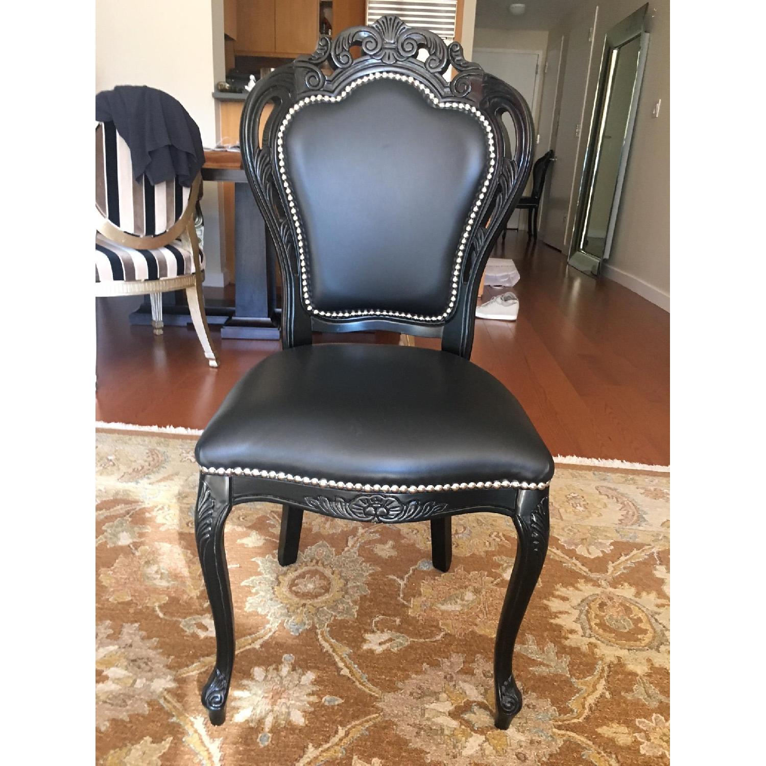 Serafino Marelli Black Leather Accent Chair - image-1