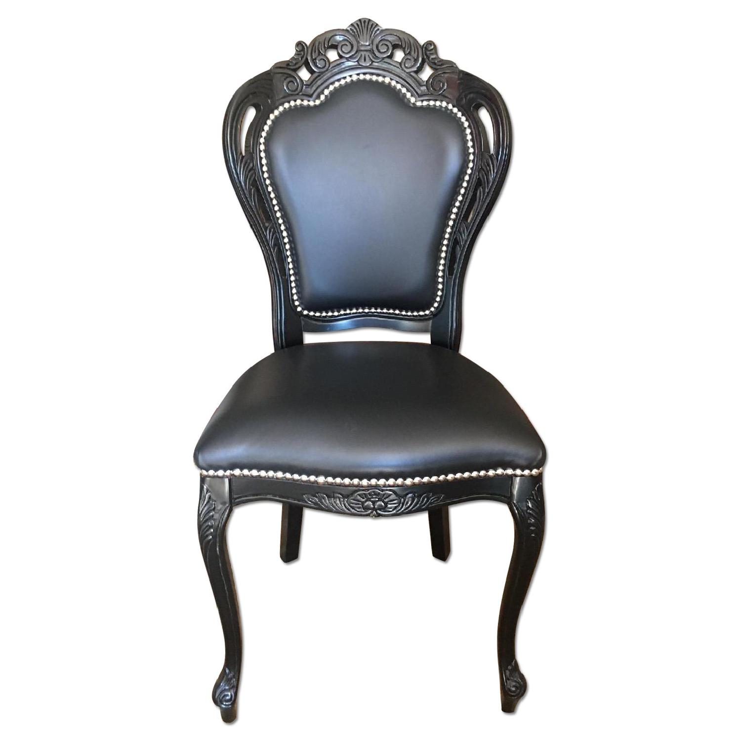 Serafino Marelli Black Leather Accent Chair - image-0
