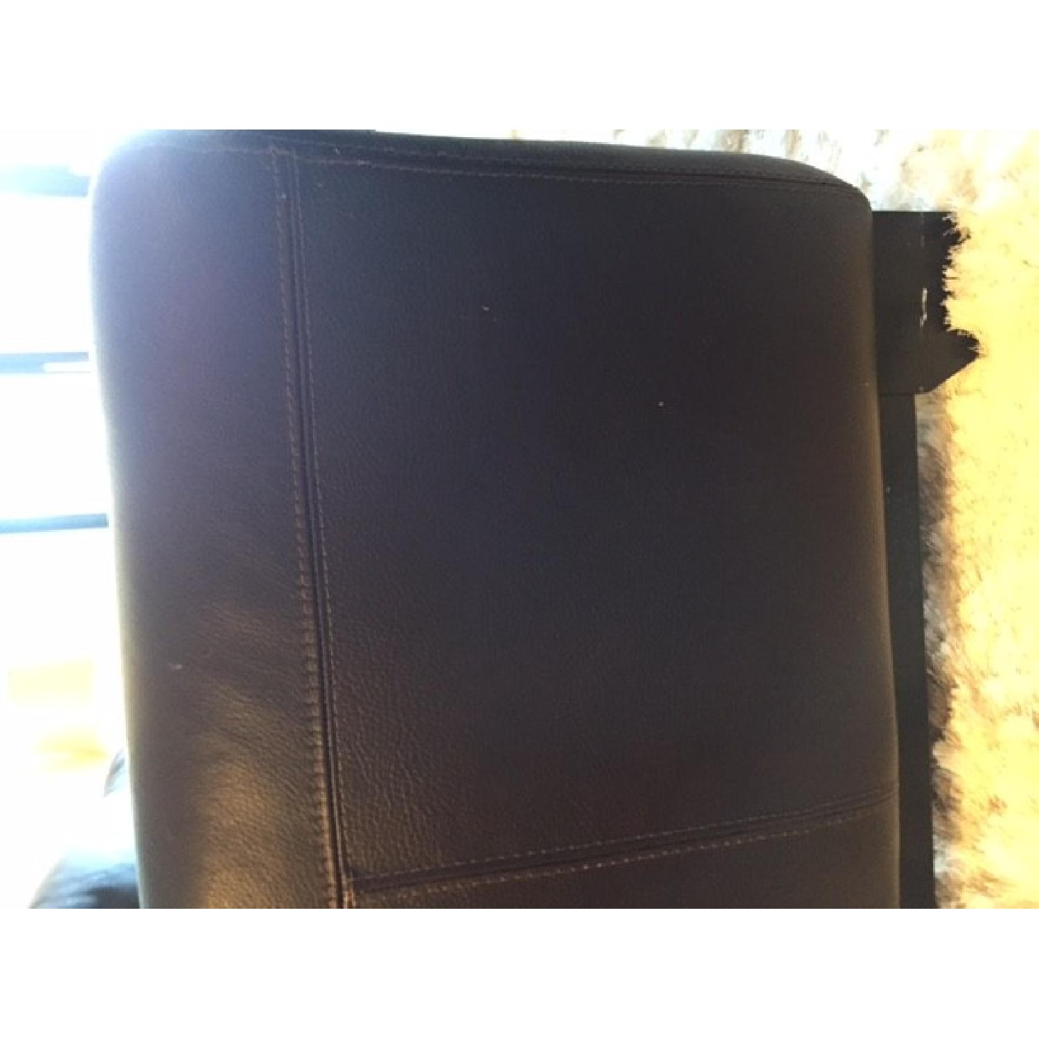 Macy's Brown Leather Sofa - image-4