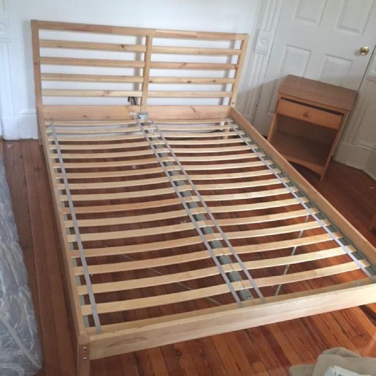 Ikea Tarva Queen Size Bed Frame w/ Slatted Bed Base AptDeco
