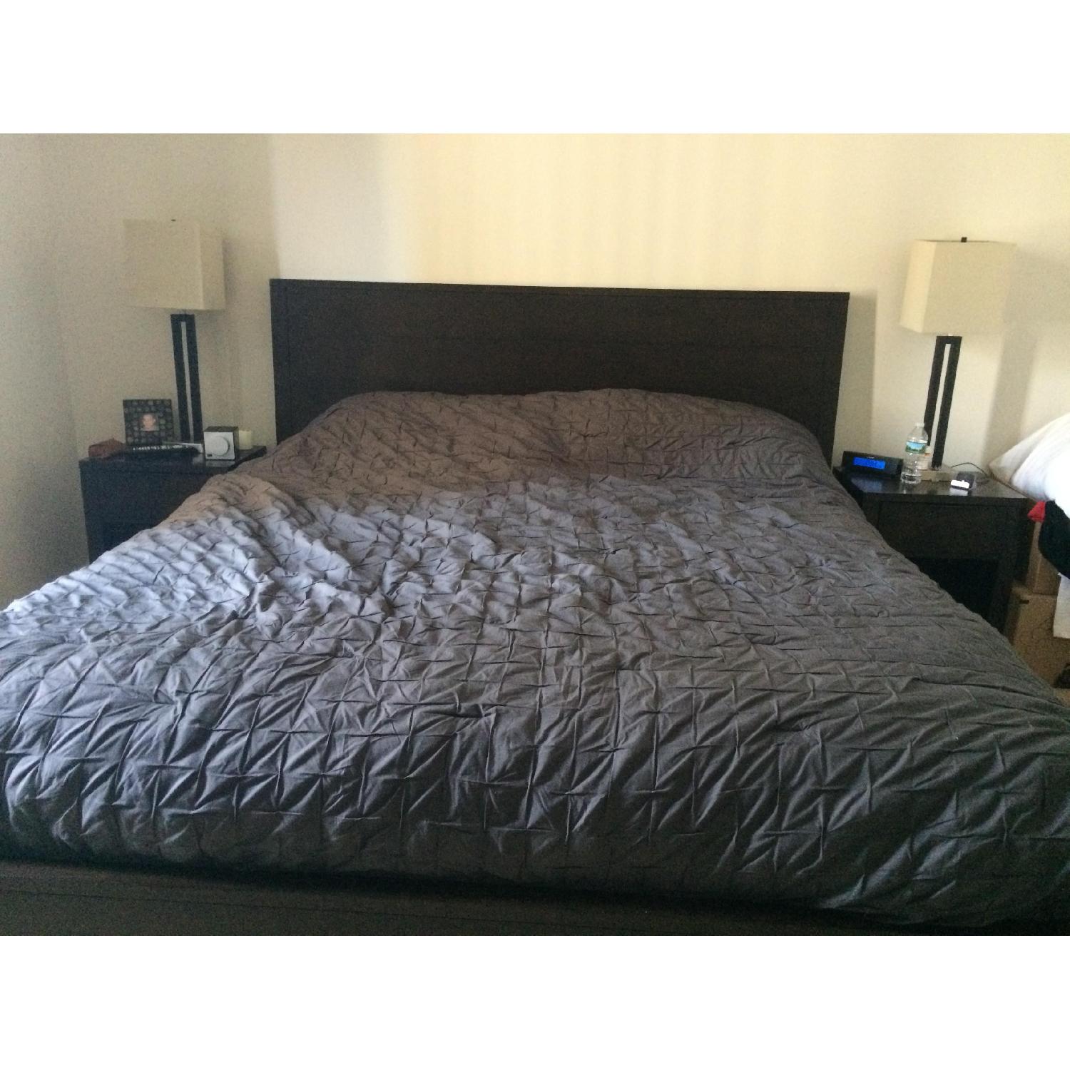 Macy's Tribeca King Size Bed Frame + 2 Side Tables - image-1