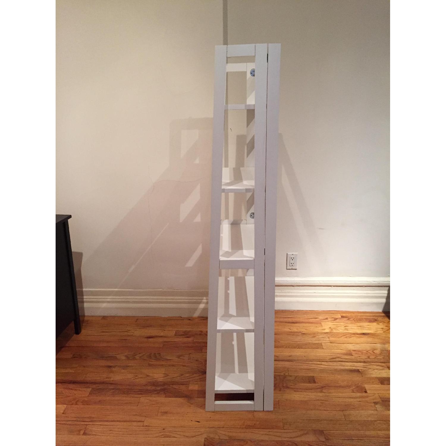 Pier 1 White Wooden Bookcase w/ Foldable Shelves - image-2