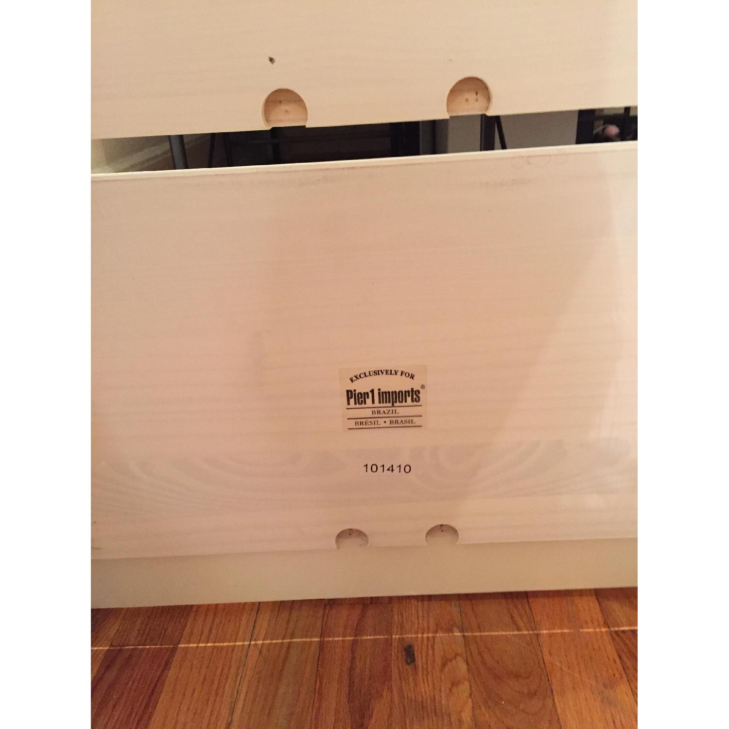 Pier 1 White Wooden Bookcase w/ Foldable Shelves - image-3