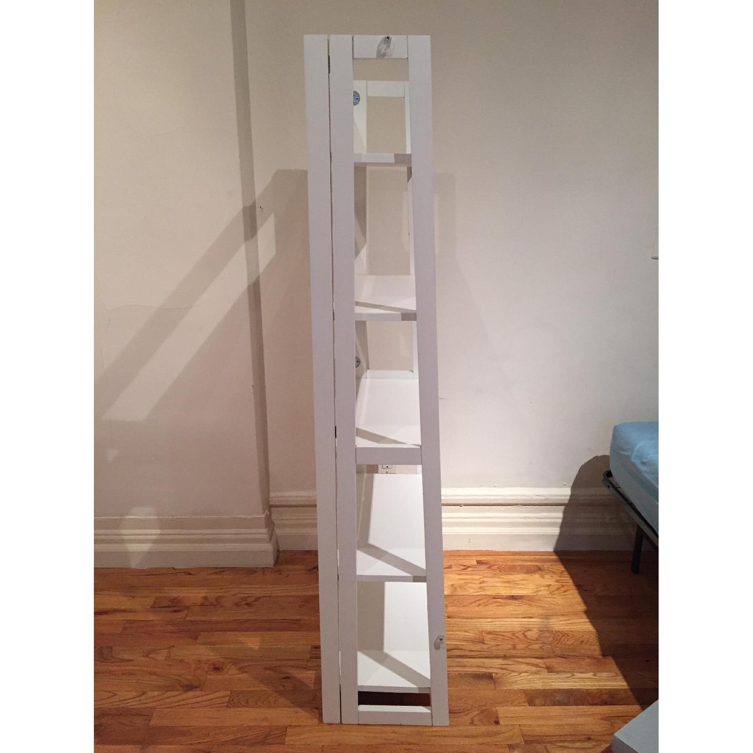 Pier 1 White Wooden Bookcase w/ Foldable Shelves - image-6