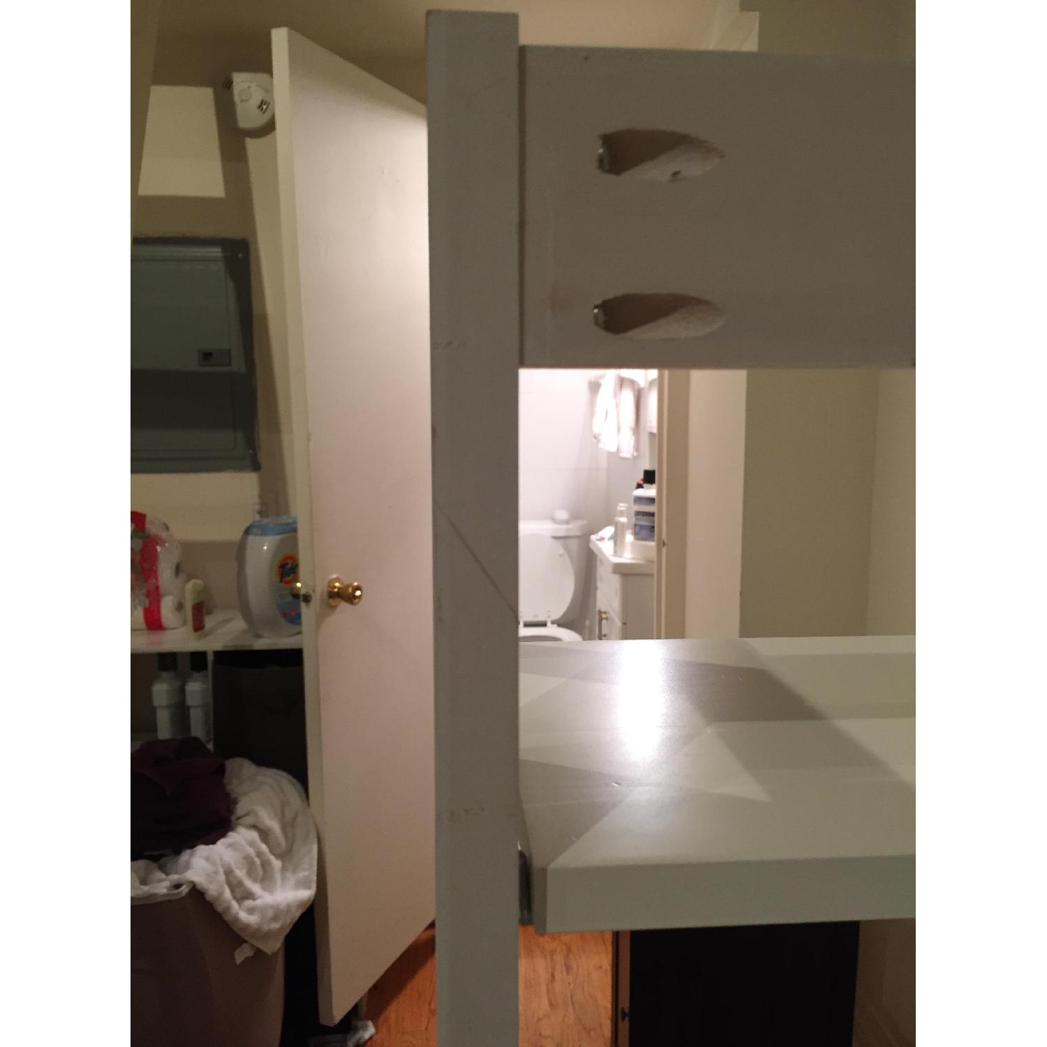 Pier 1 White Wooden Bookcase w/ Foldable Shelves - image-7