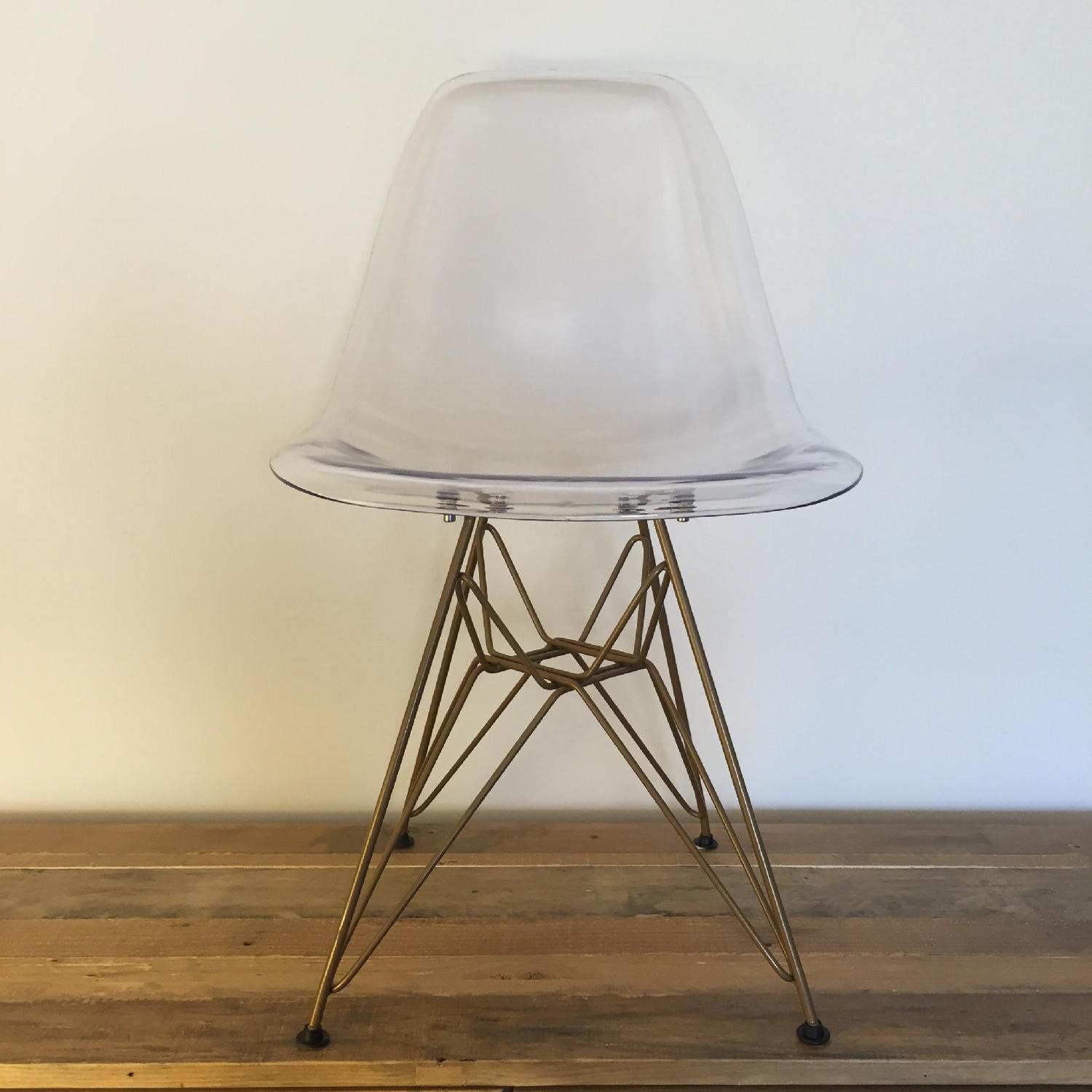 Eames Style Clear/Gold Acrylic Eiffel Dining/Side Chairs - image-1