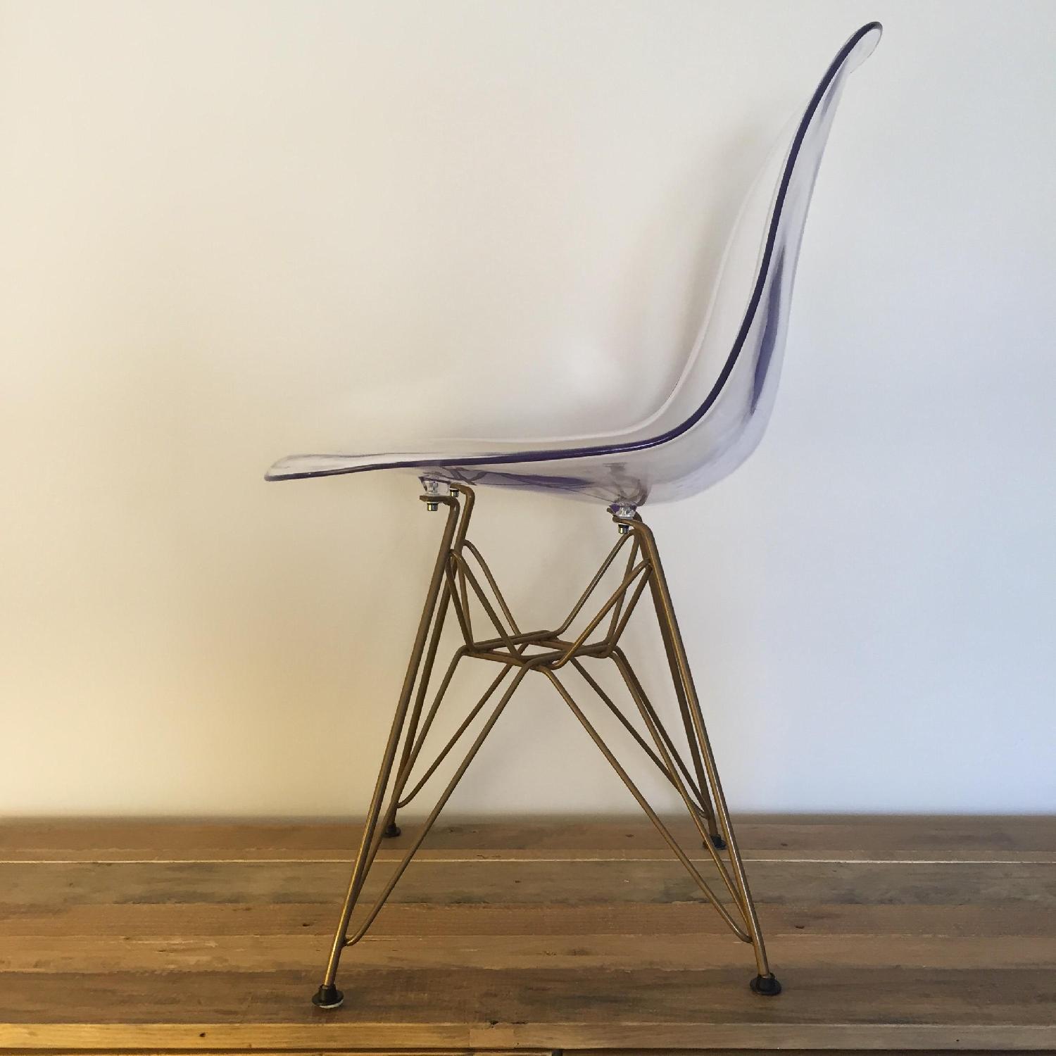 Eames Style Clear/Gold Acrylic Eiffel Dining/Side Chairs - image-2