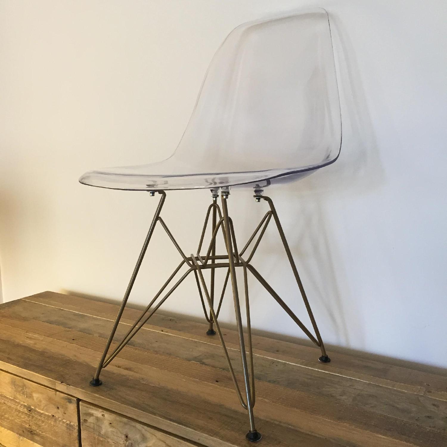 Eames Style Clear/Gold Acrylic Eiffel Dining/Side Chairs - image-4