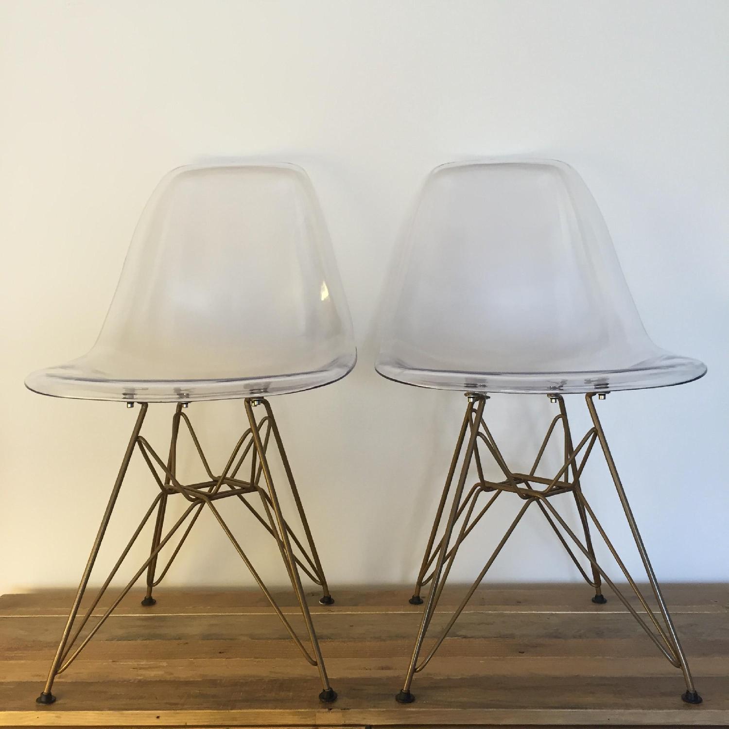 Eames Style Clear/Gold Acrylic Eiffel Dining/Side Chairs - image-5
