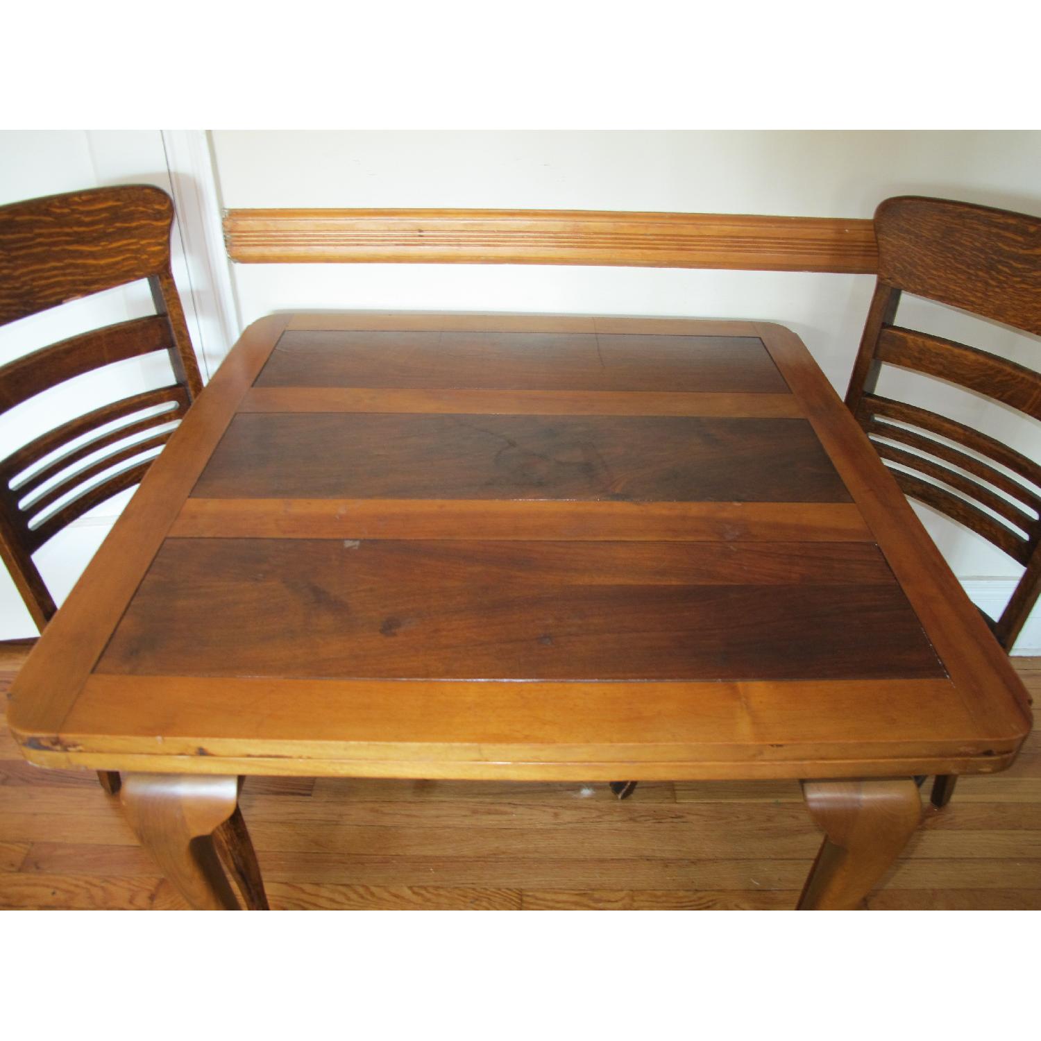 Vintage Queen Anne Leg Extending Dining Table - image-1