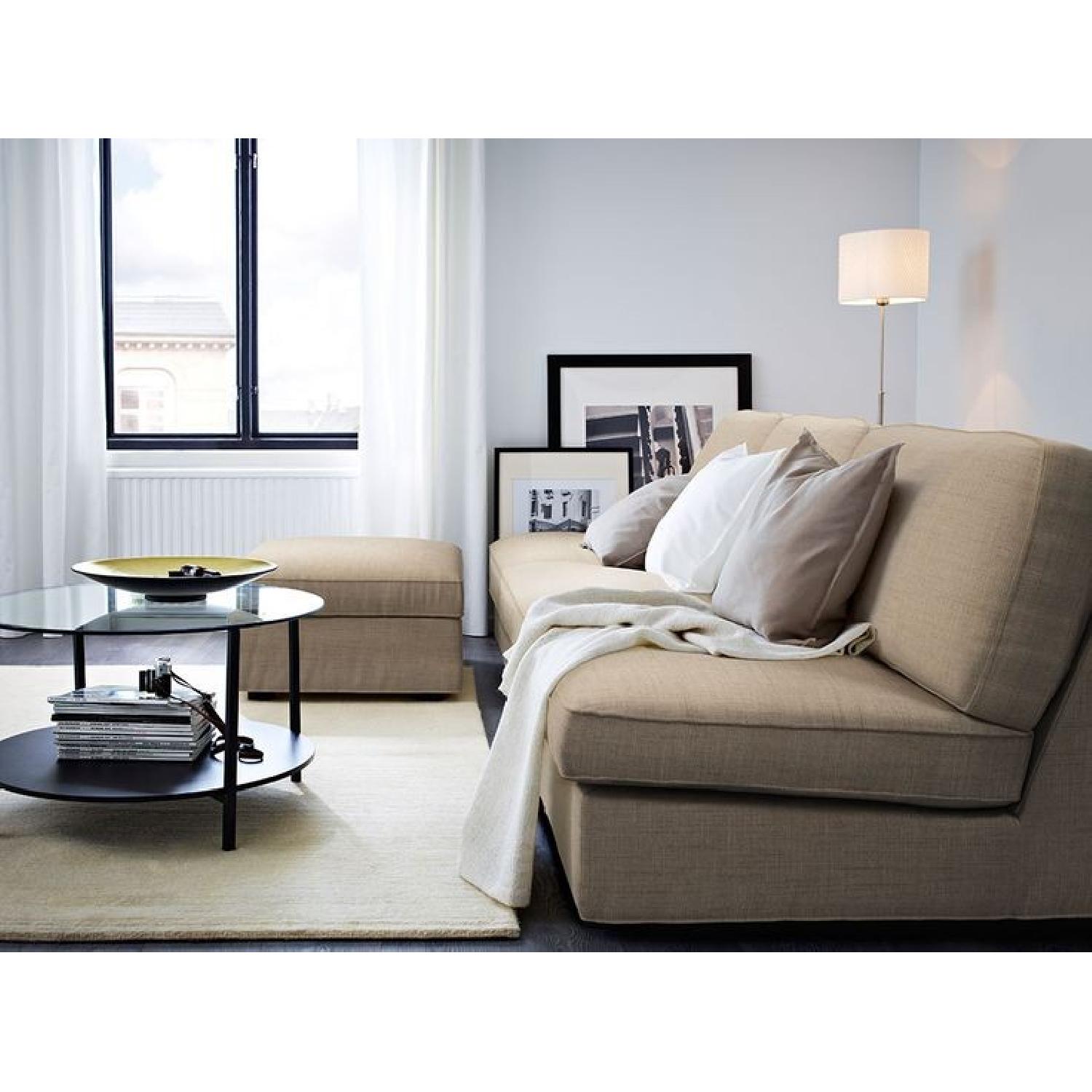 Ikea Kivik Beige Sectional Sofa Ottoman AptDeco