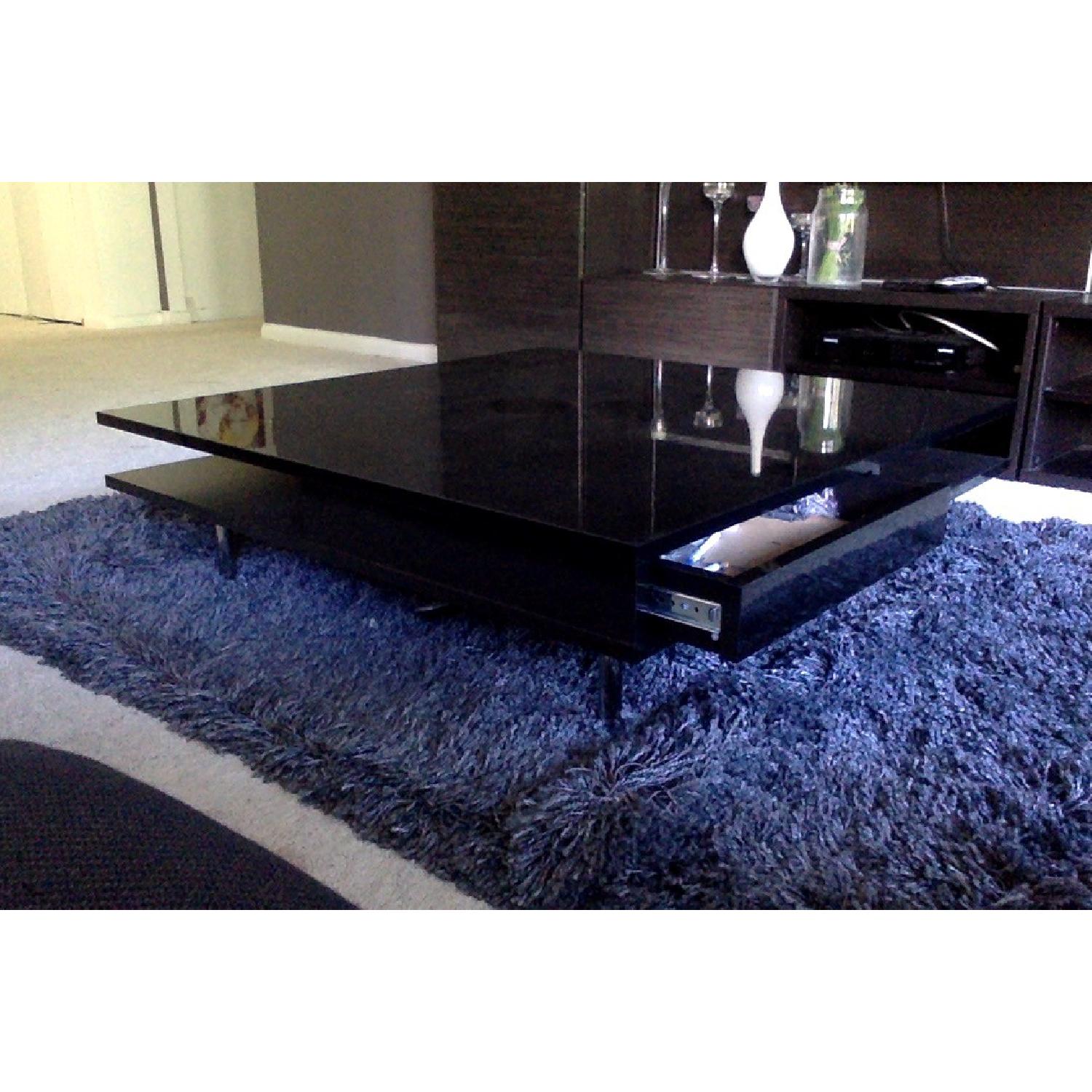 Ikea Tofteryd High Gloss Black Coffee Table - AptDeco