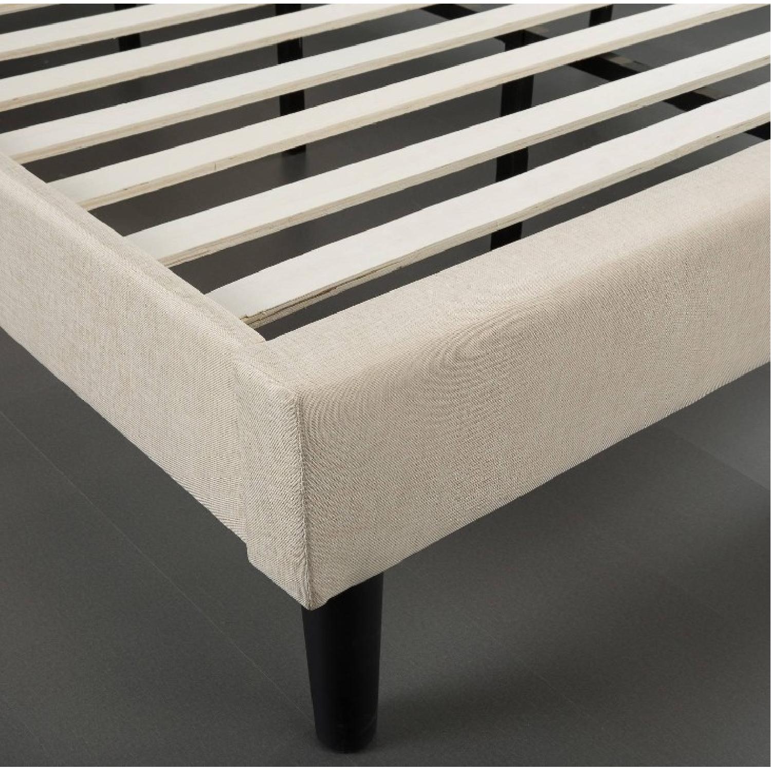 Zinus Upholstered Button Tufted Platform Bed w/ Wooden Slats - image-1