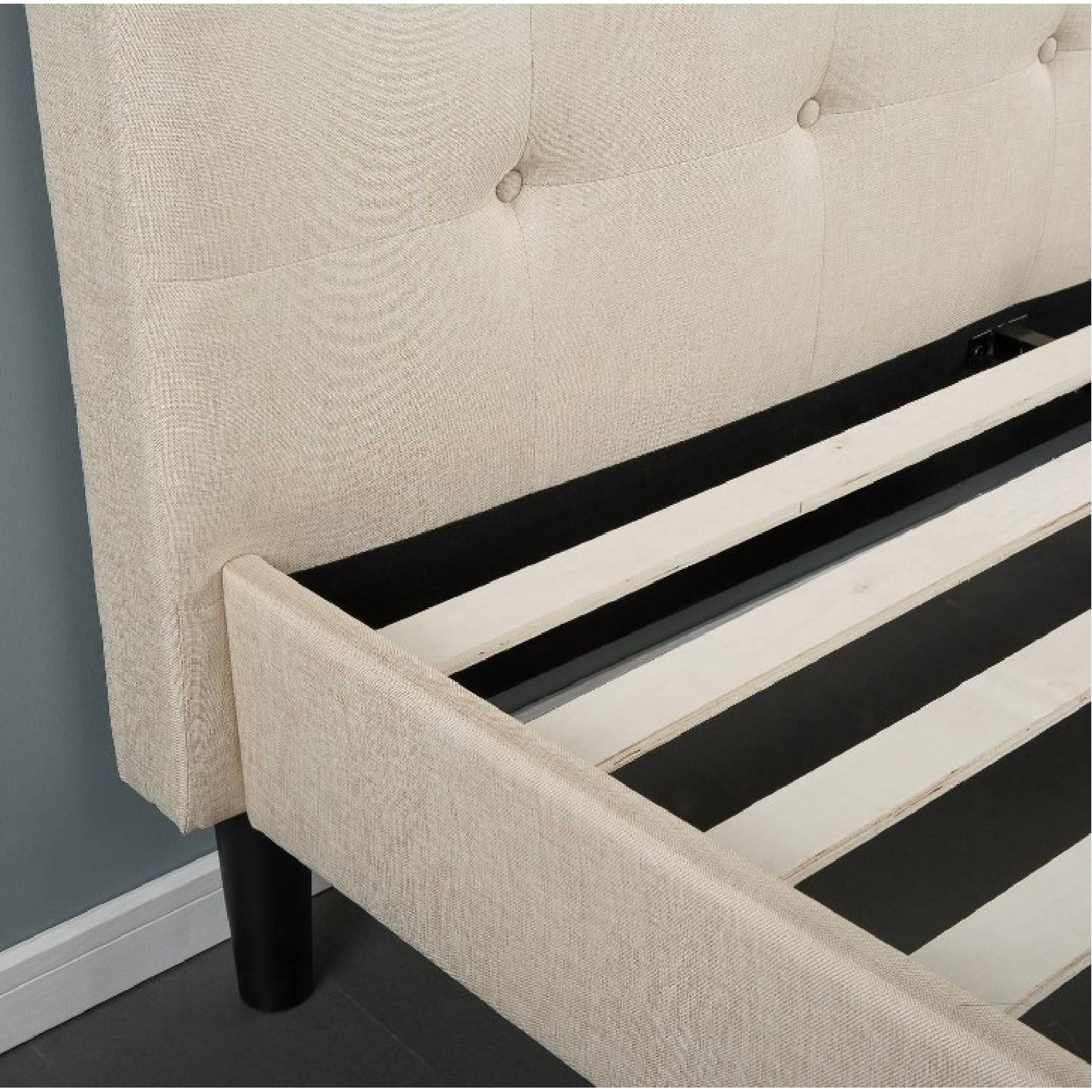 Zinus Upholstered Button Tufted Platform Bed w/ Wooden Slats - image-2
