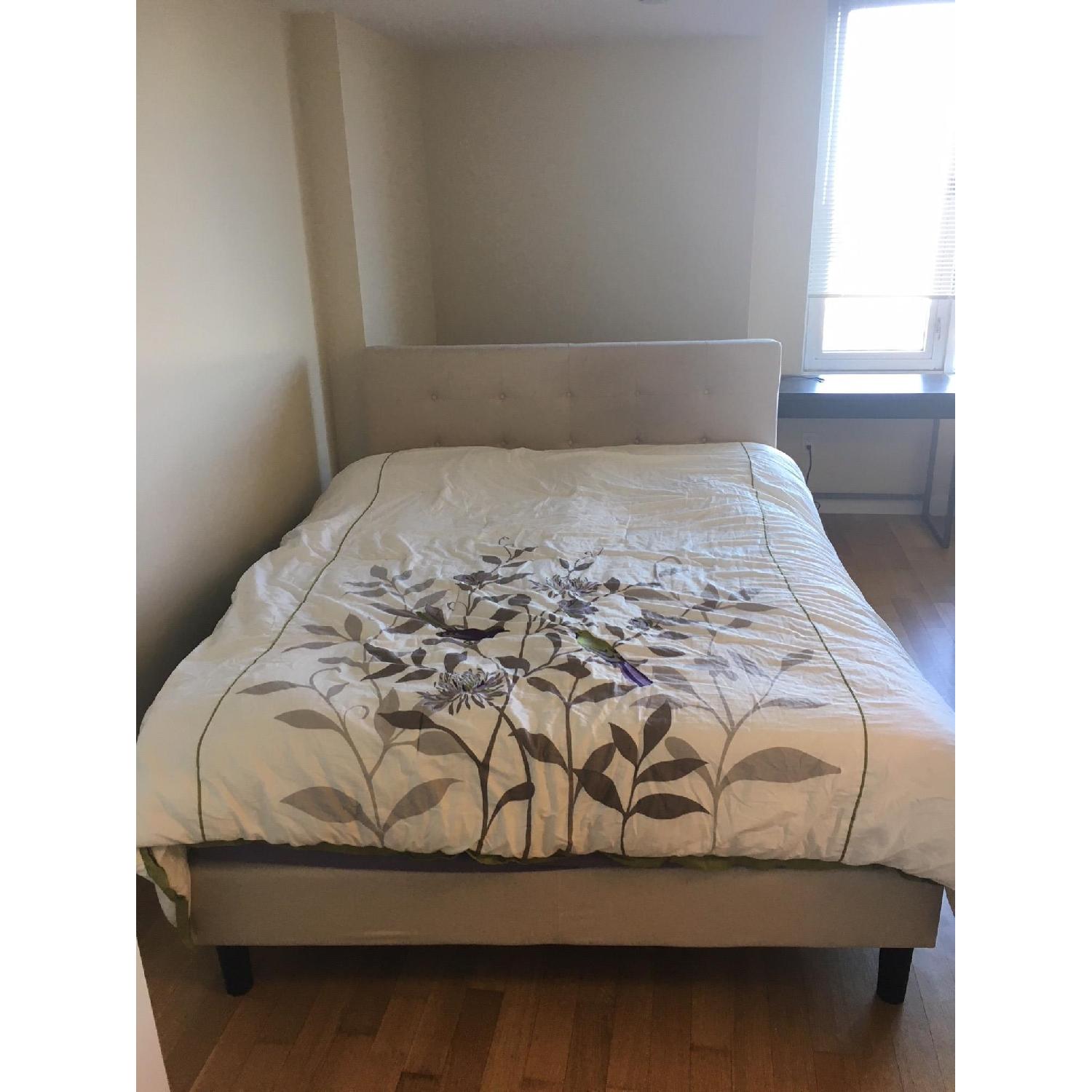 Zinus Upholstered Button Tufted Platform Bed w/ Wooden Slats - image-3