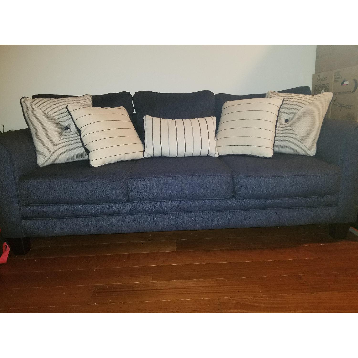 Raymour & Flanigan McKinley Navy Sofa - image-1