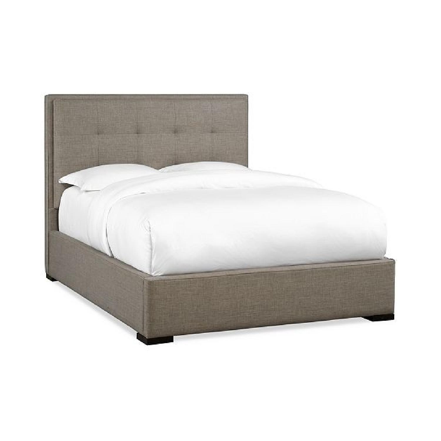 Macy's Casey Linen Upholstered Queen Bed Frame AptDeco