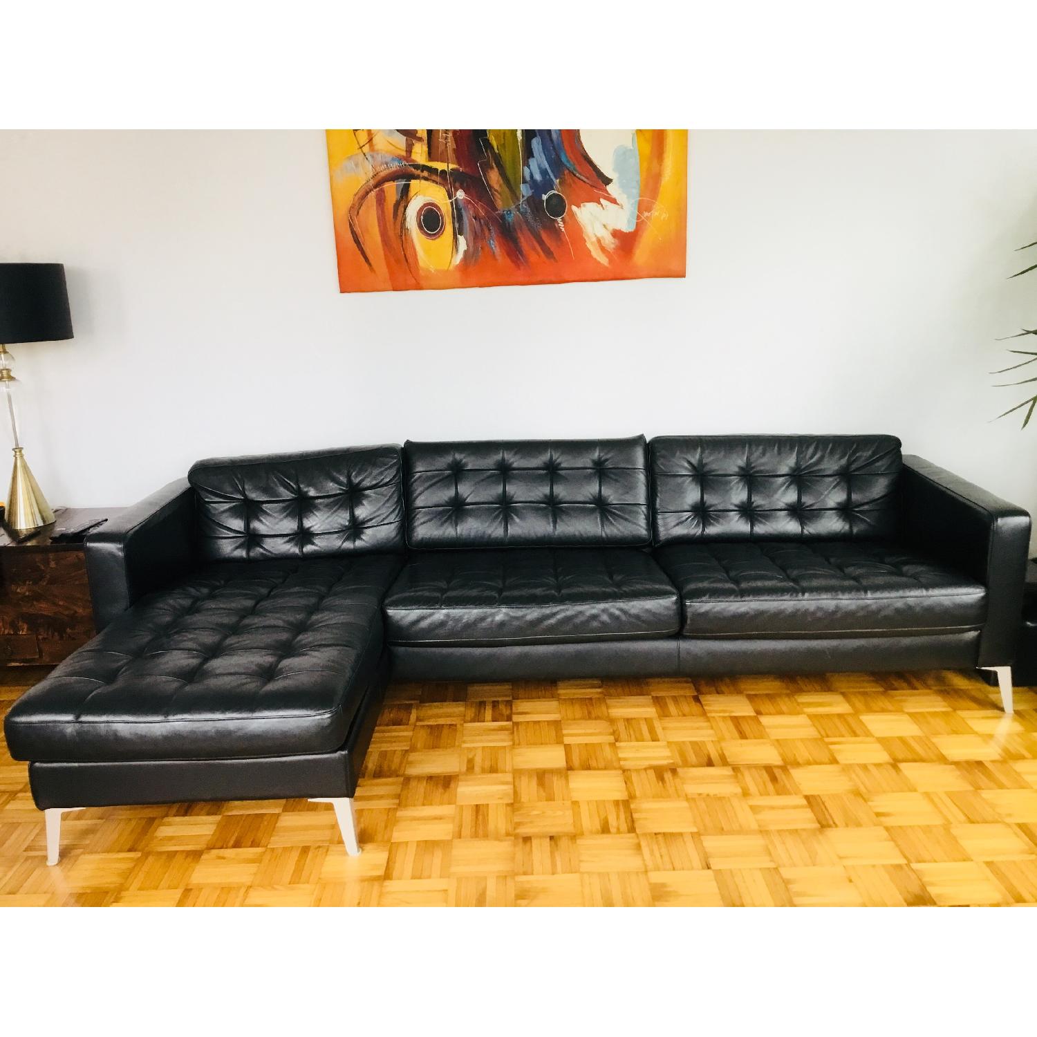 Ikea Landskrona Leather Sectional Sofa w/ Chaise - image-1