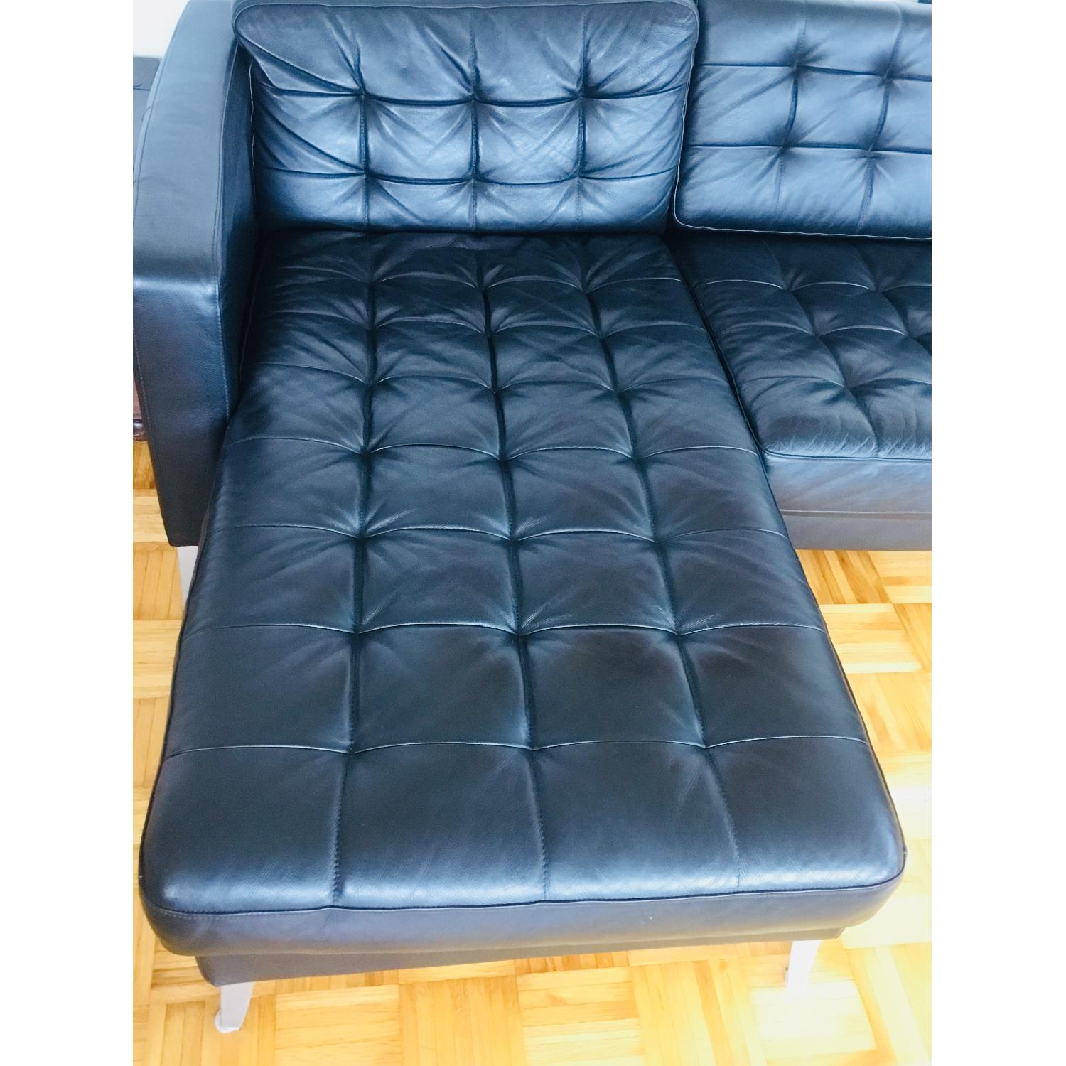 Ikea Landskrona Leather Sectional Sofa w/ Chaise - image-3