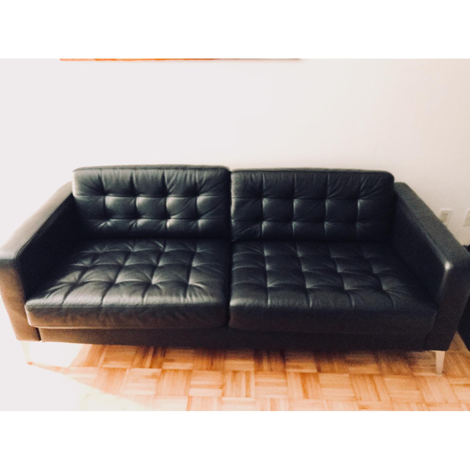 Ikea Landskrona Leather Sectional Sofa w/ Chaise - image-4
