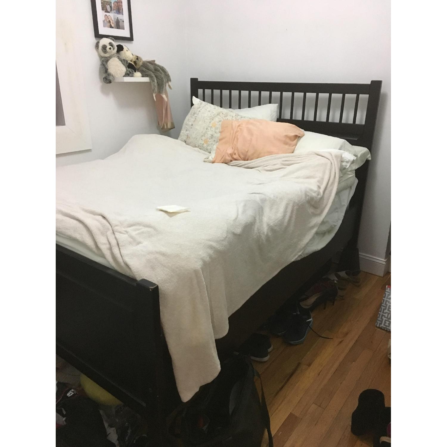 Black Wooden Bed Frame - AptDeco