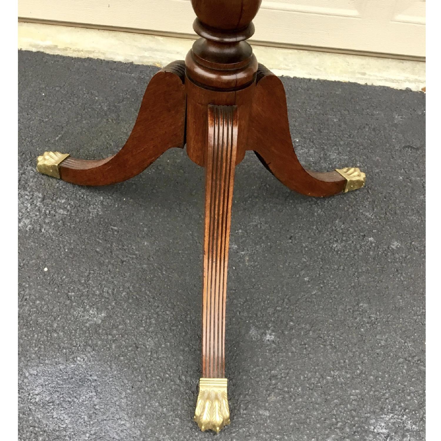 Antique English Leather Top Drum Table AptDeco