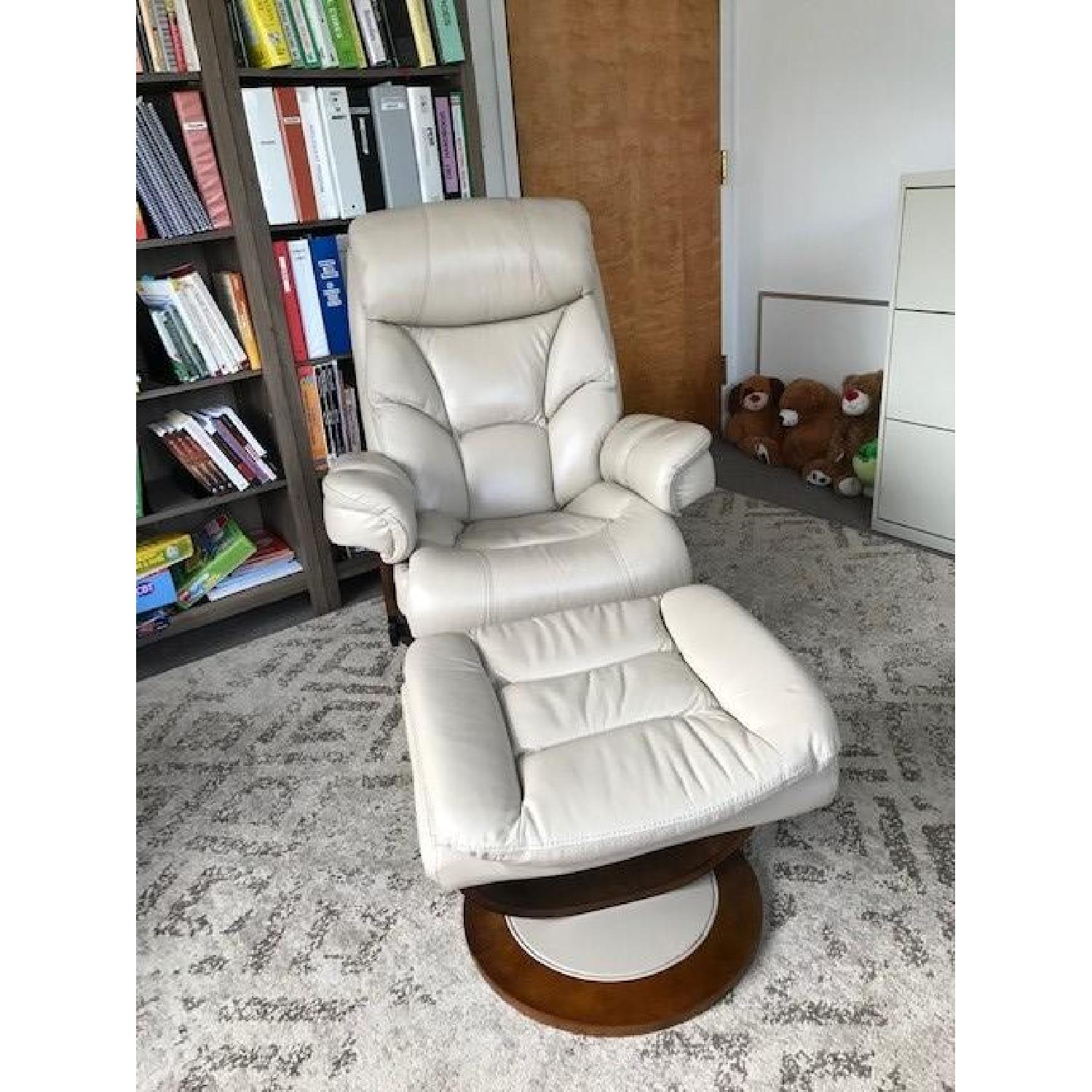 Macy's Leather Sofa + Swivel Chairs w/ Ottomans AptDeco