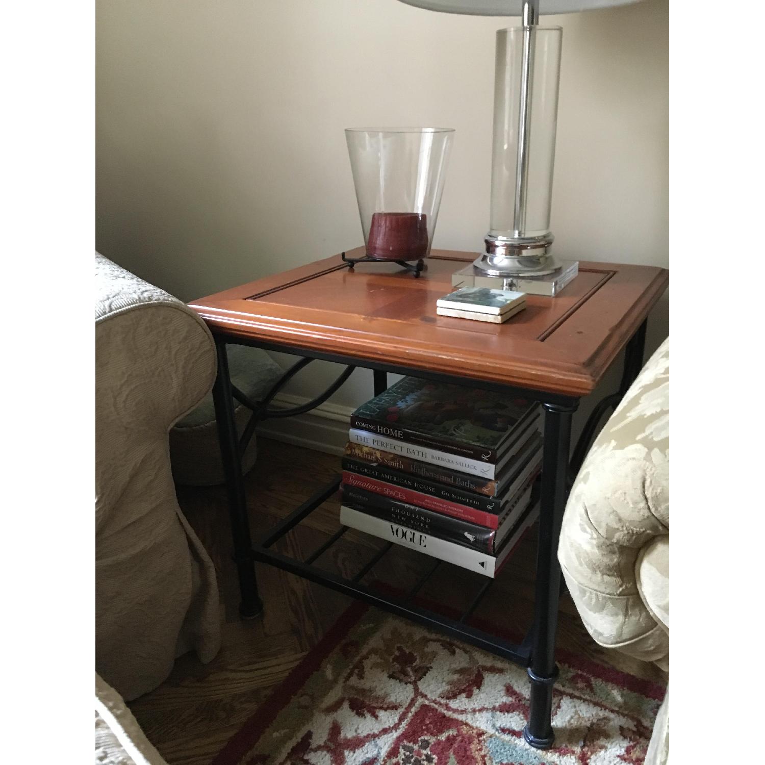 Wood & Metal End Tables - AptDeco