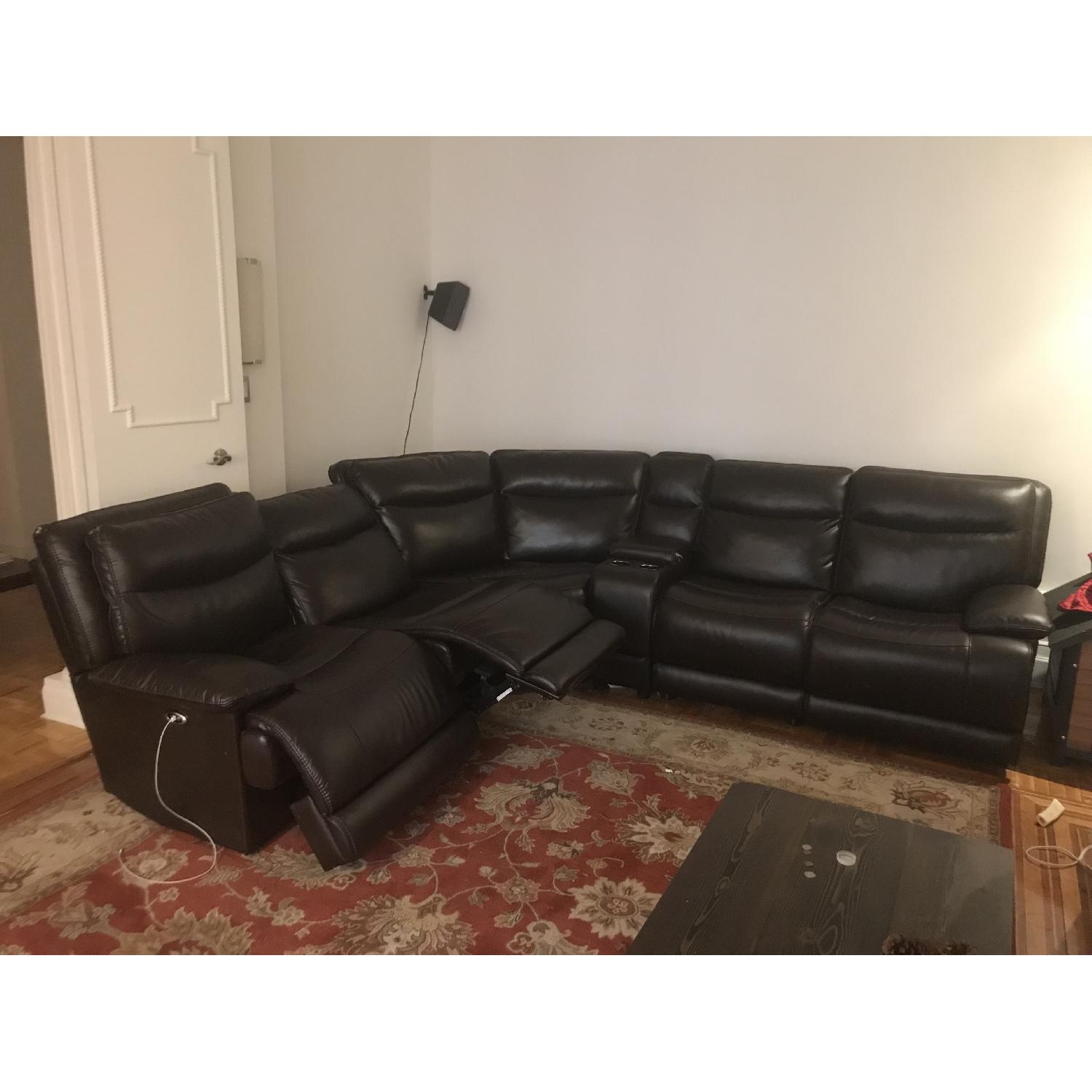 Bob's Leather 5 Piece Reclining Sectional Sofa - image-1