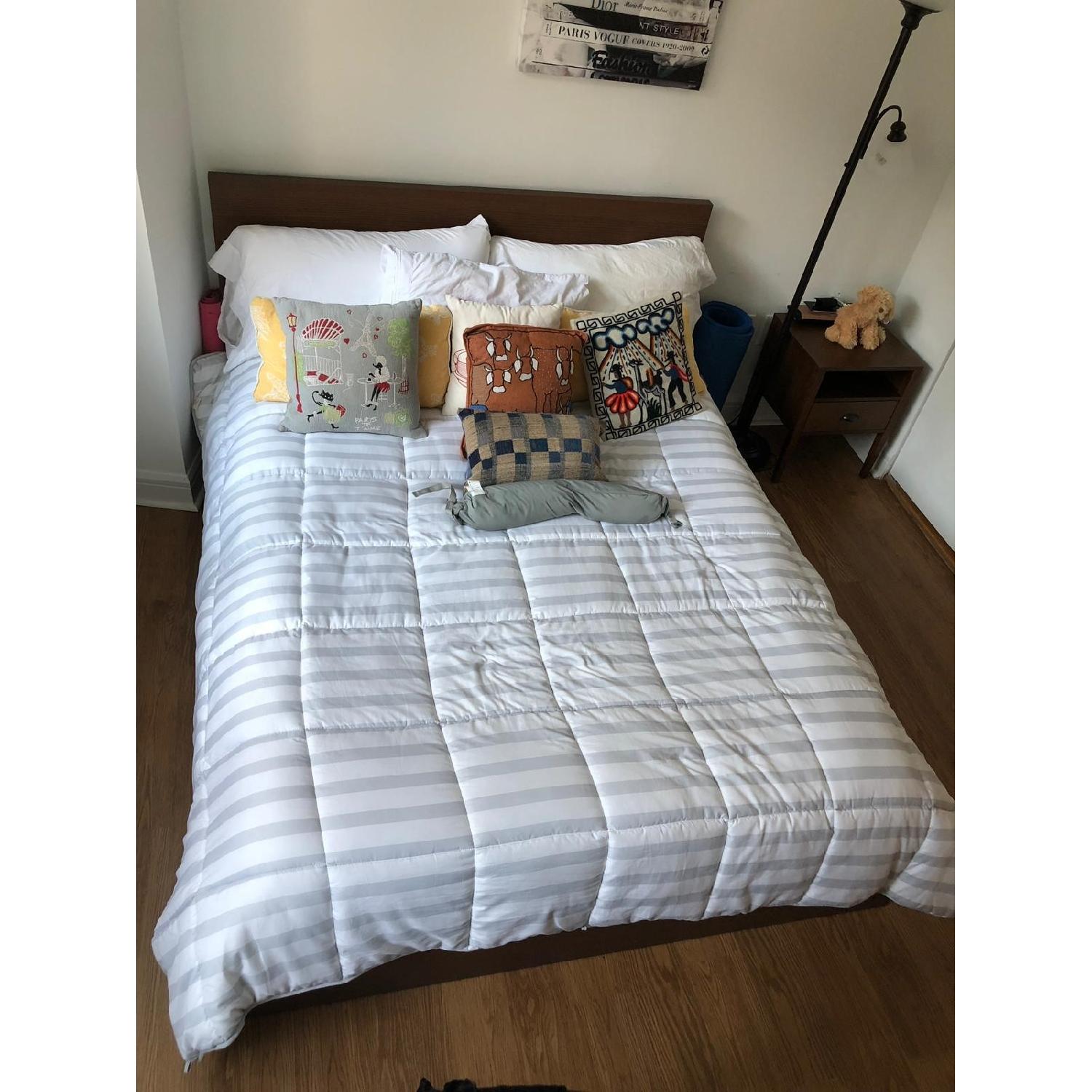 Ikea Malm Queen Bed High Bed Frame w/ 4 Storage Boxes AptDeco