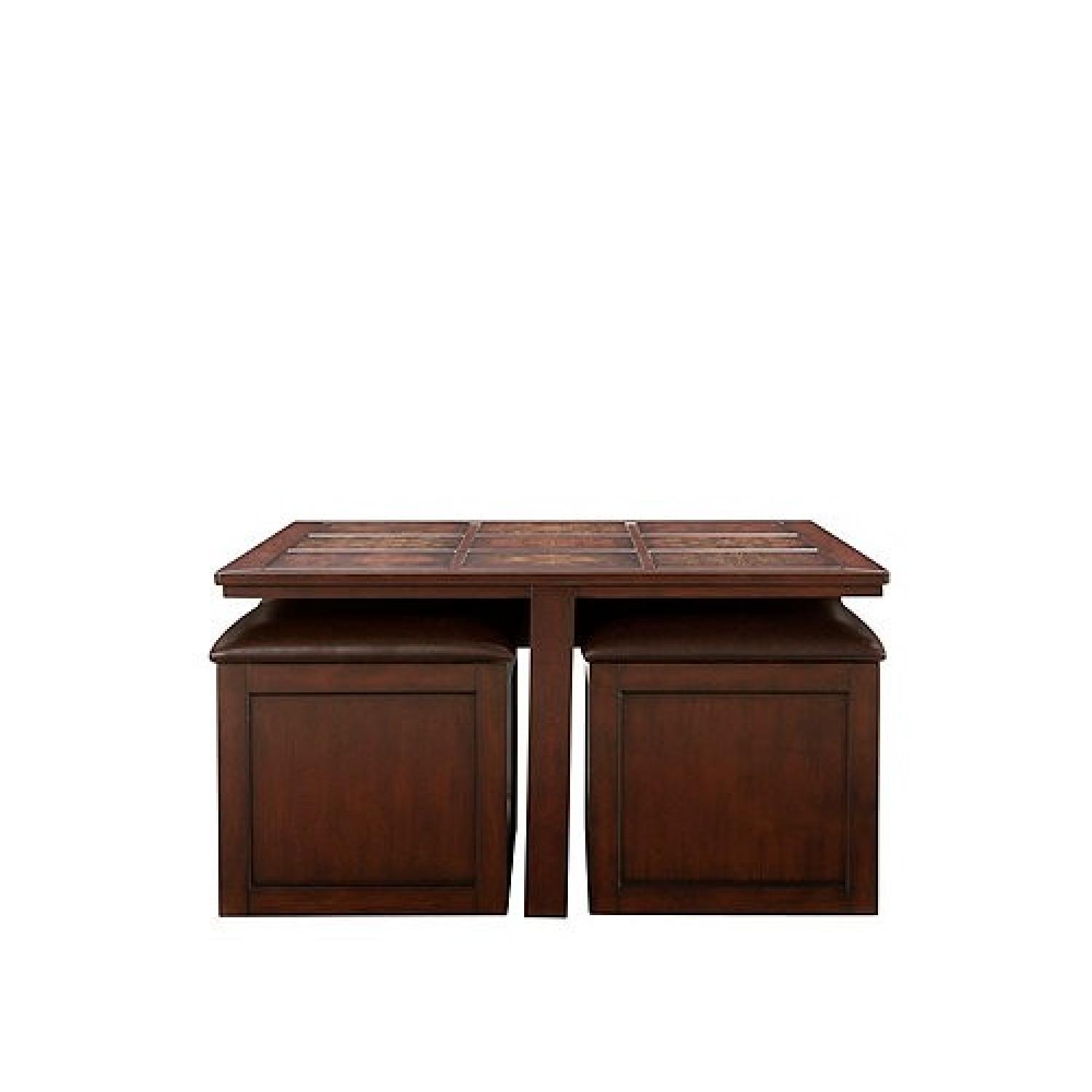 Raymour & Flanigan Coffee Table w/ 4 Storage Ottomans - image-4