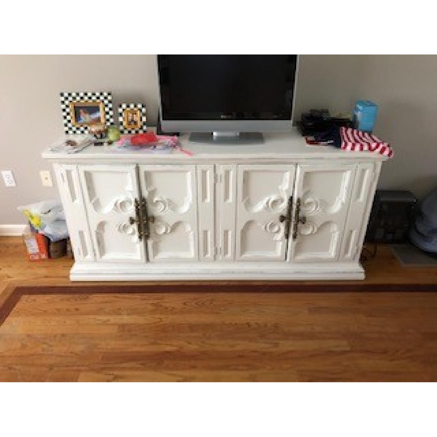 White Dresser w/ Brass Hardware - image-1