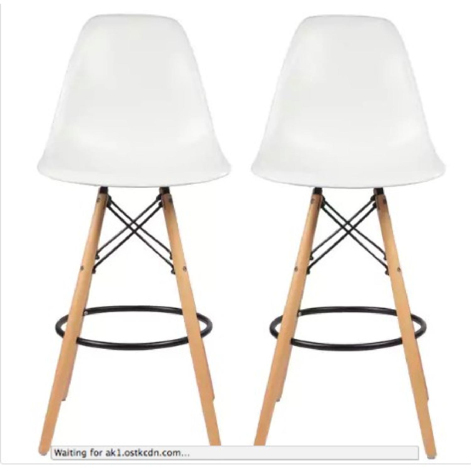Eames Molded Plastic Counter Stools w/ Dowel Legs - image-1