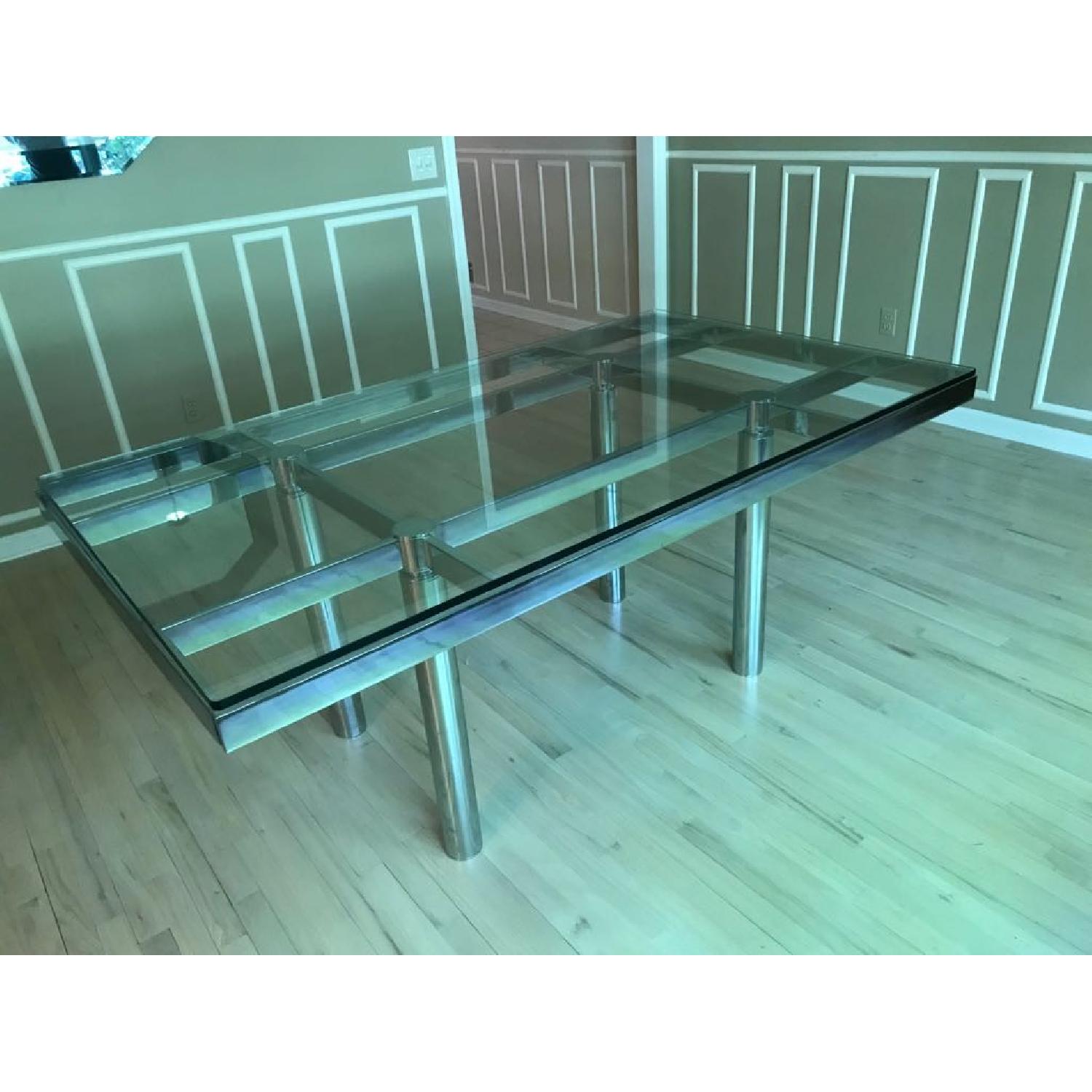 Vintage Mid Century Modern Glass Dining Table - image-2