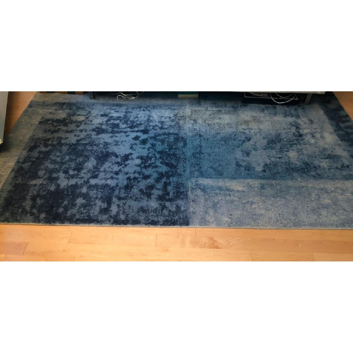 West Elm Distressed Rococo Wool Rug in Blue Lagoon - image-3